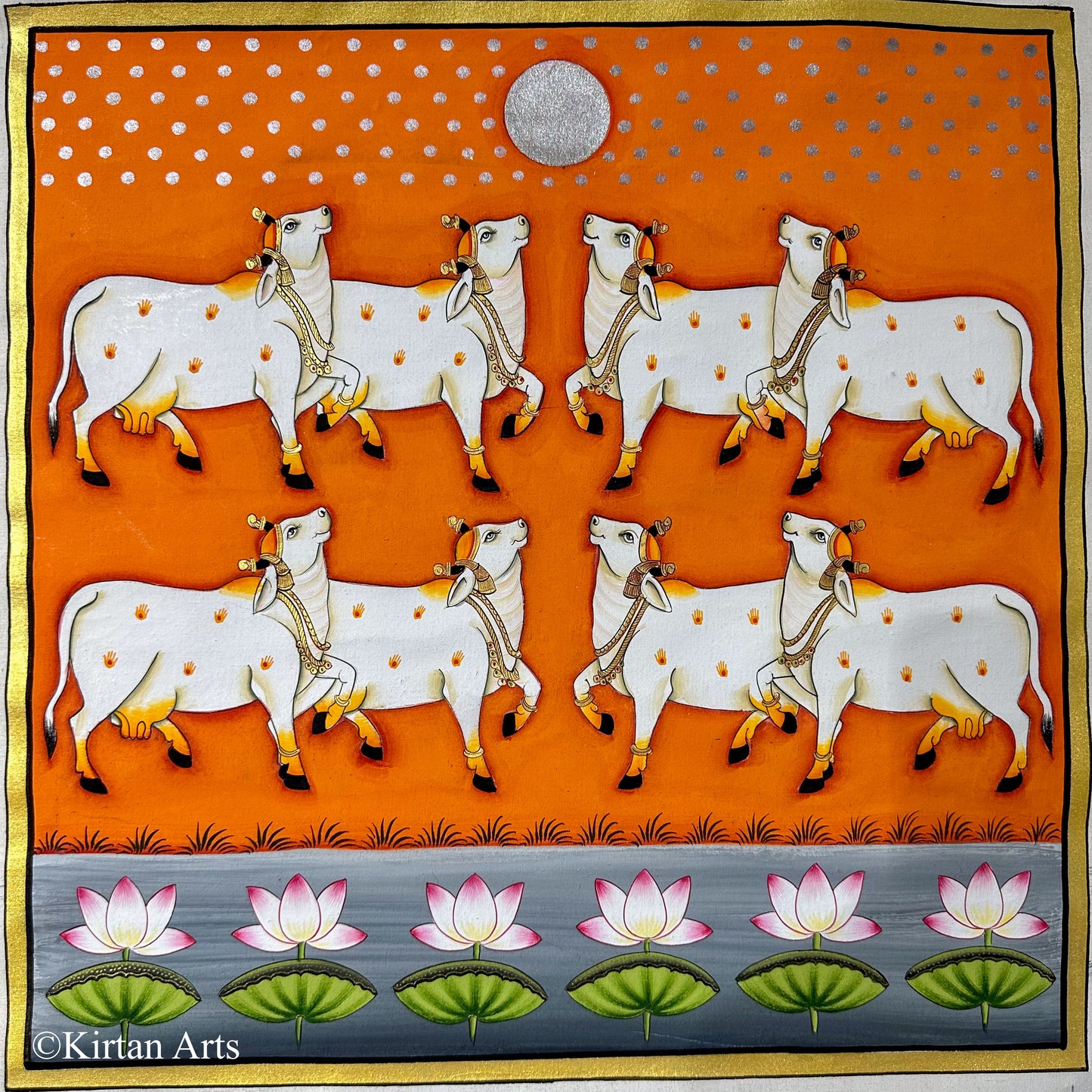 Cows and Lotus Pichwai