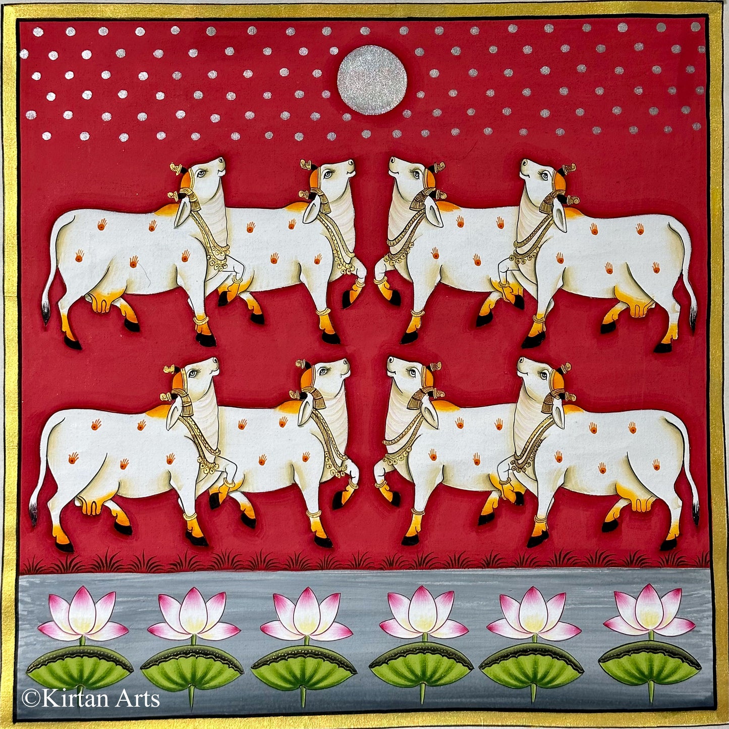 Cows and Lotus Pichwai