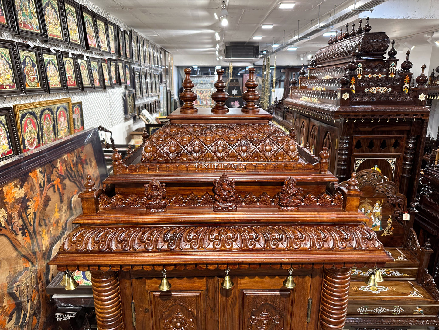 Teakwood Carved Mandir | 5.5x3x1.9 FT