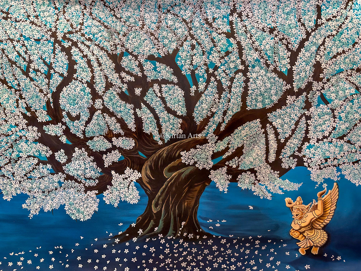 Kalpavriksha with Garuda on Canvas | Painting | 6x4 FT