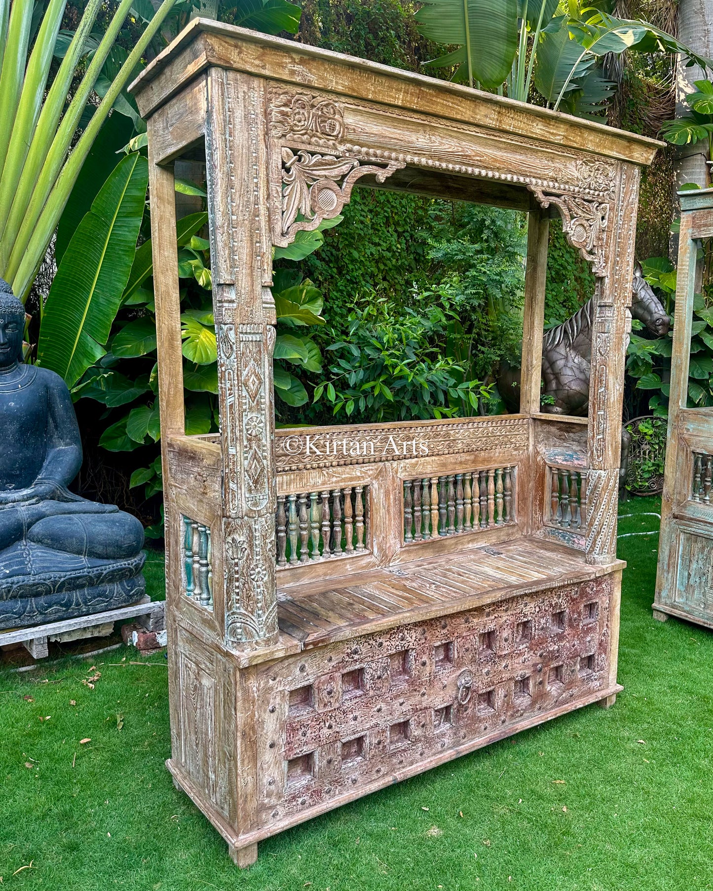 Wooden Day Bed | Distress Finish | Storage