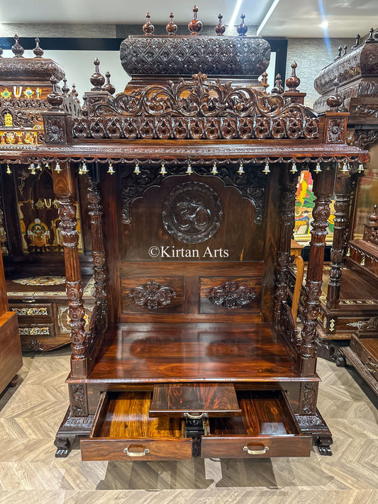 Hand-Carved Rosewood Pooja Mandir | 78"