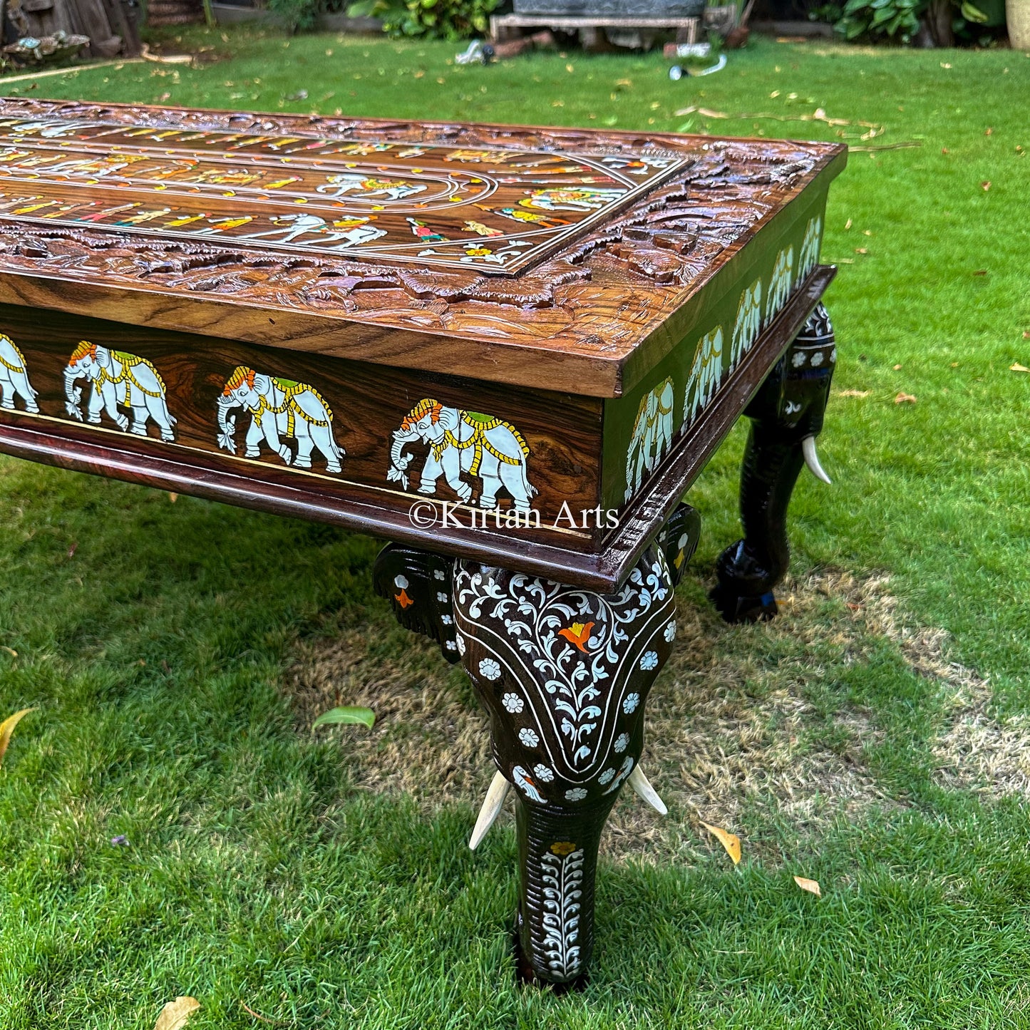 Rosewood Elephant Center Table | 4x2 ft
