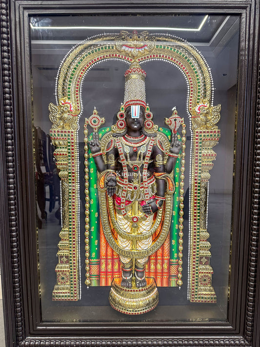 Lord Balaji 3D Embossed Tanjore Painting | 3x2 ft