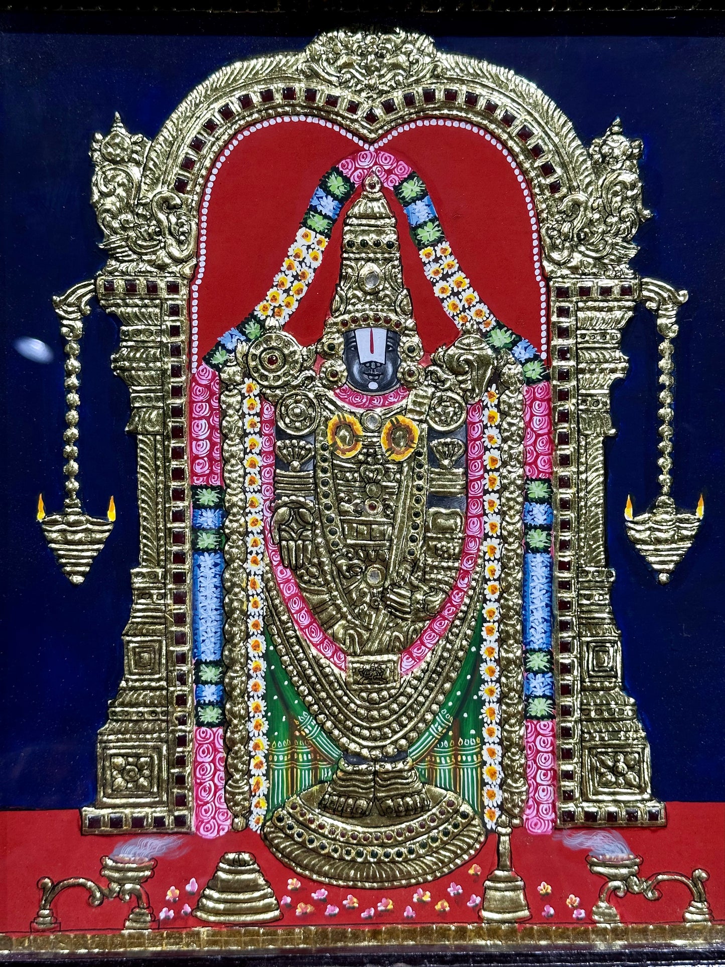 Lord Balaji Tanjore 13”x15”
