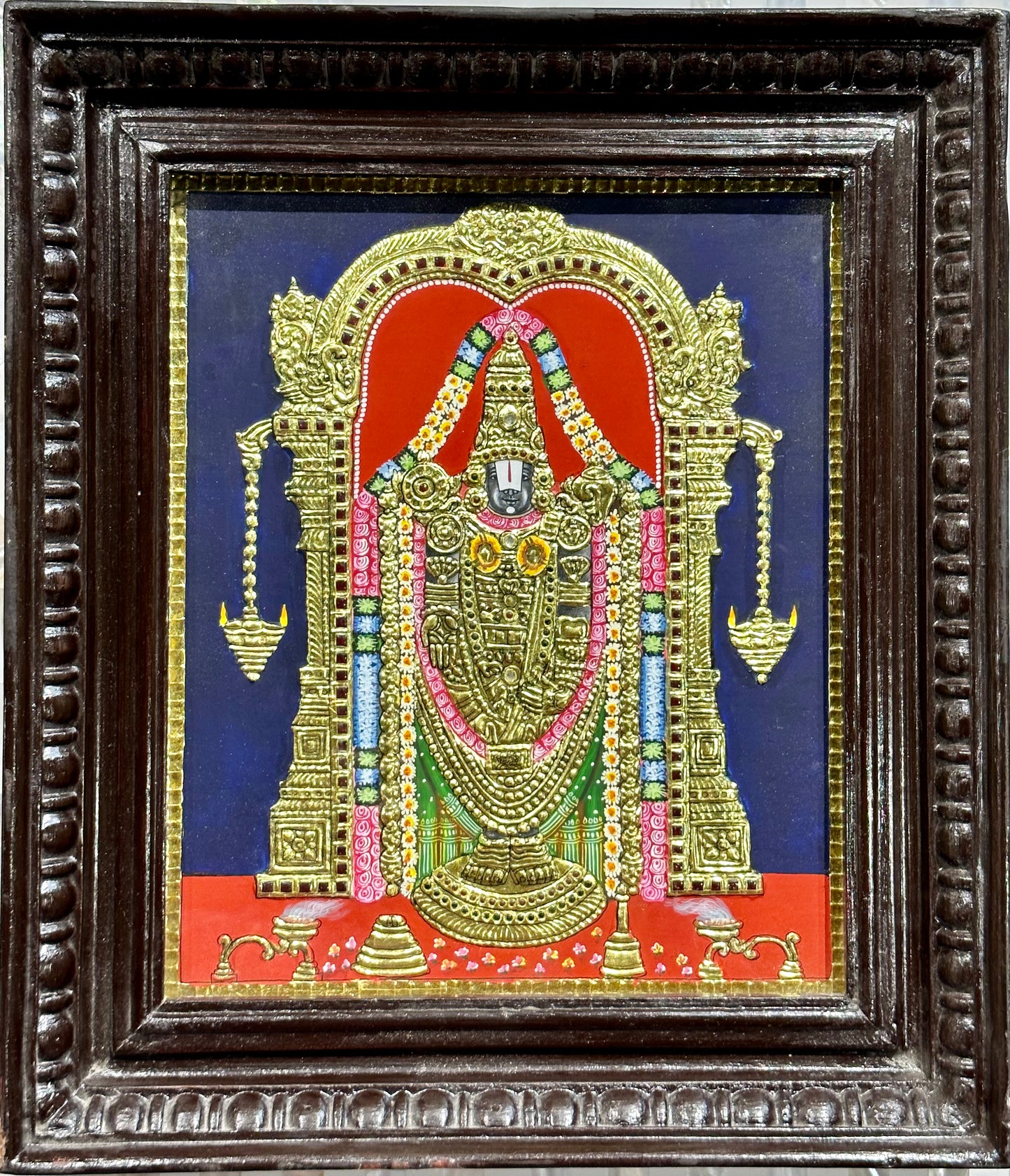Lord Balaji Tanjore 13”x15”