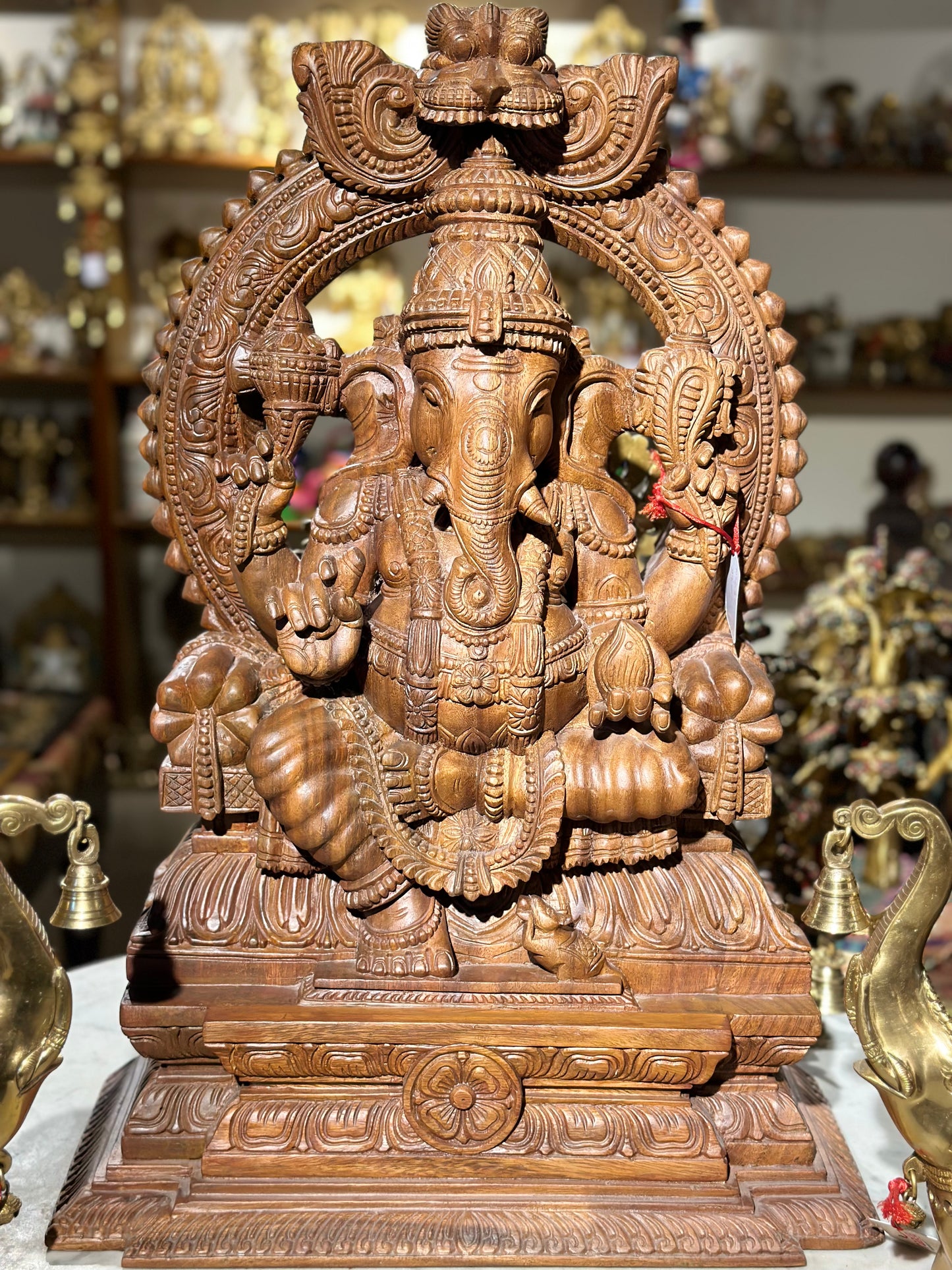 Wooden Ganesha (Rajaganapathy) Handcarved 26"