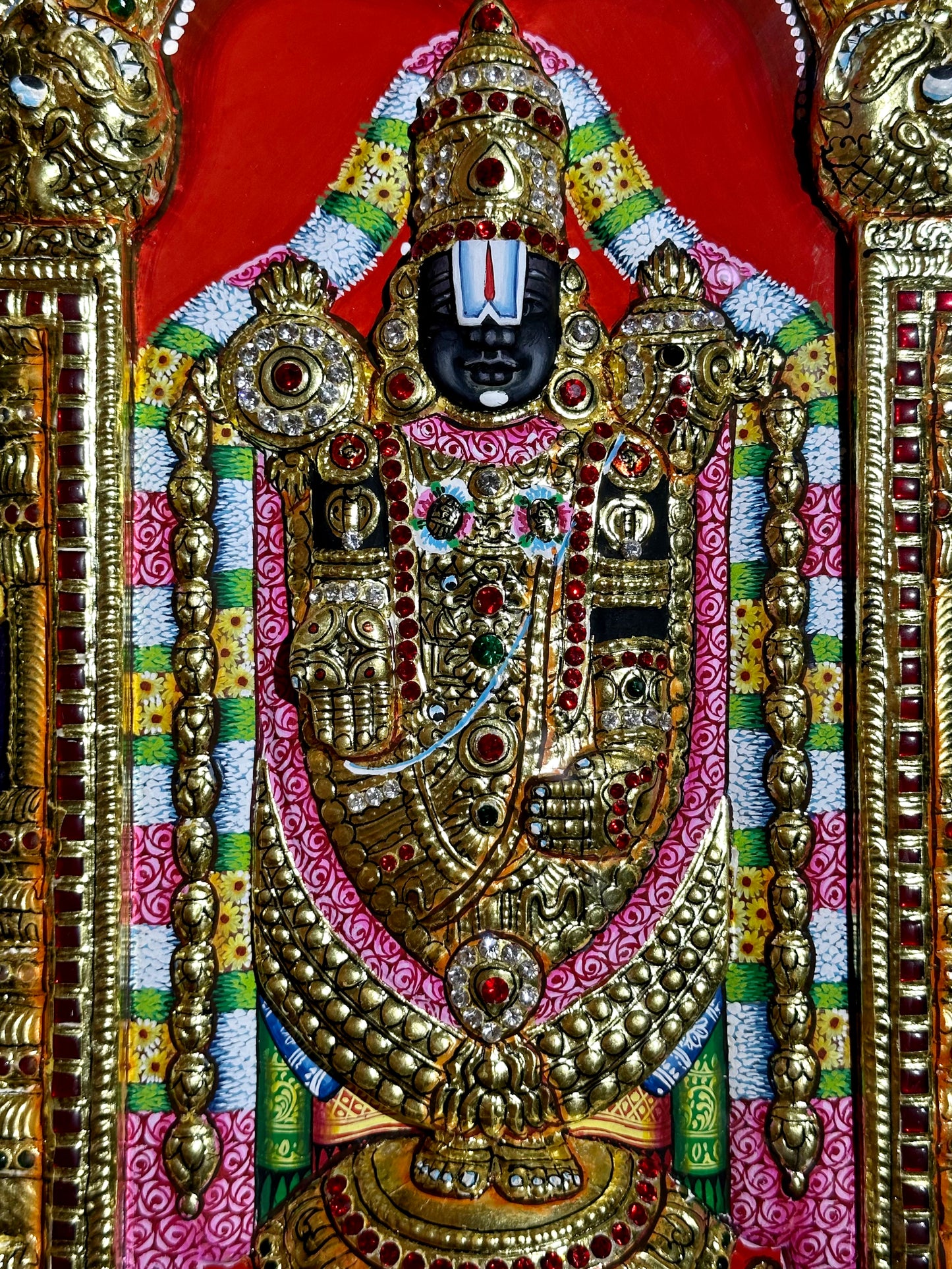 Lord Balaji Tanjore Embossed