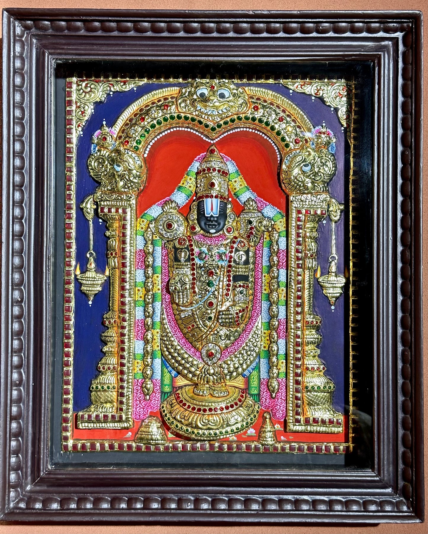 Lord Balaji Tanjore Embossed