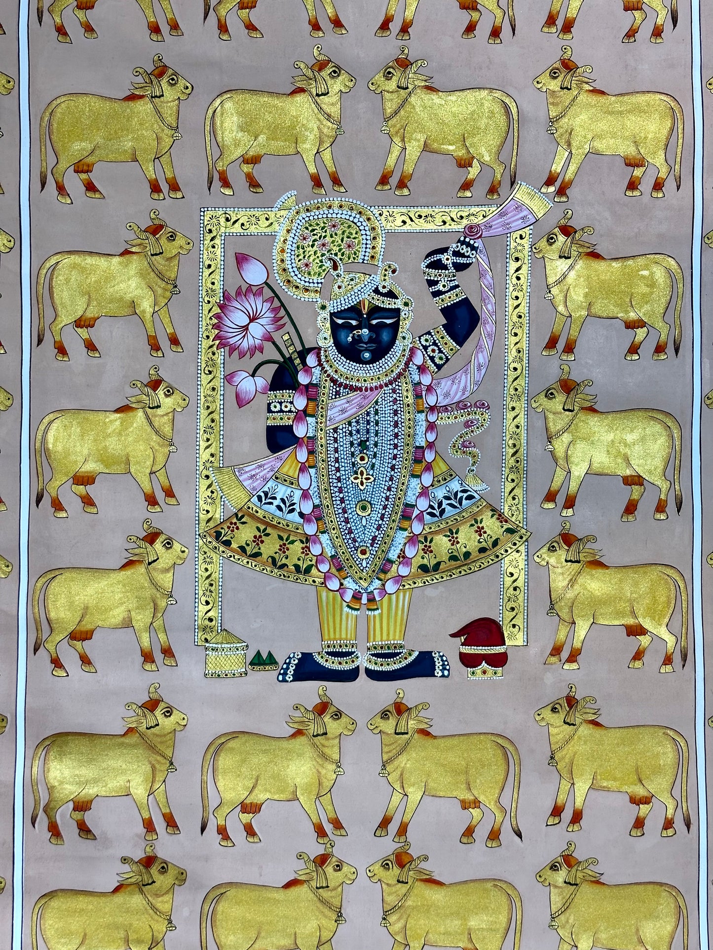Shrinathji with Cows Pichwai 3x4ft