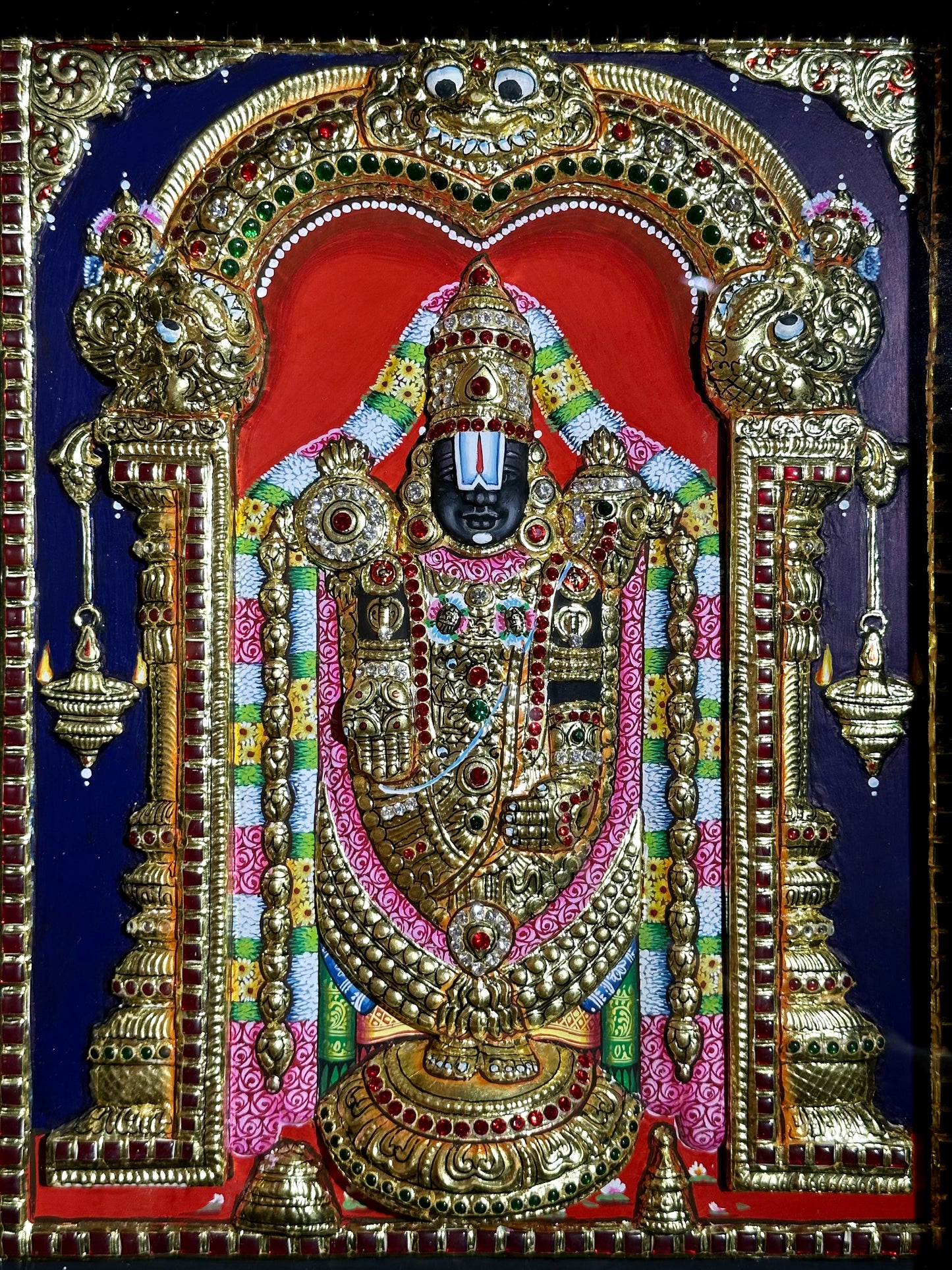 Lord Balaji Tanjore Embossed