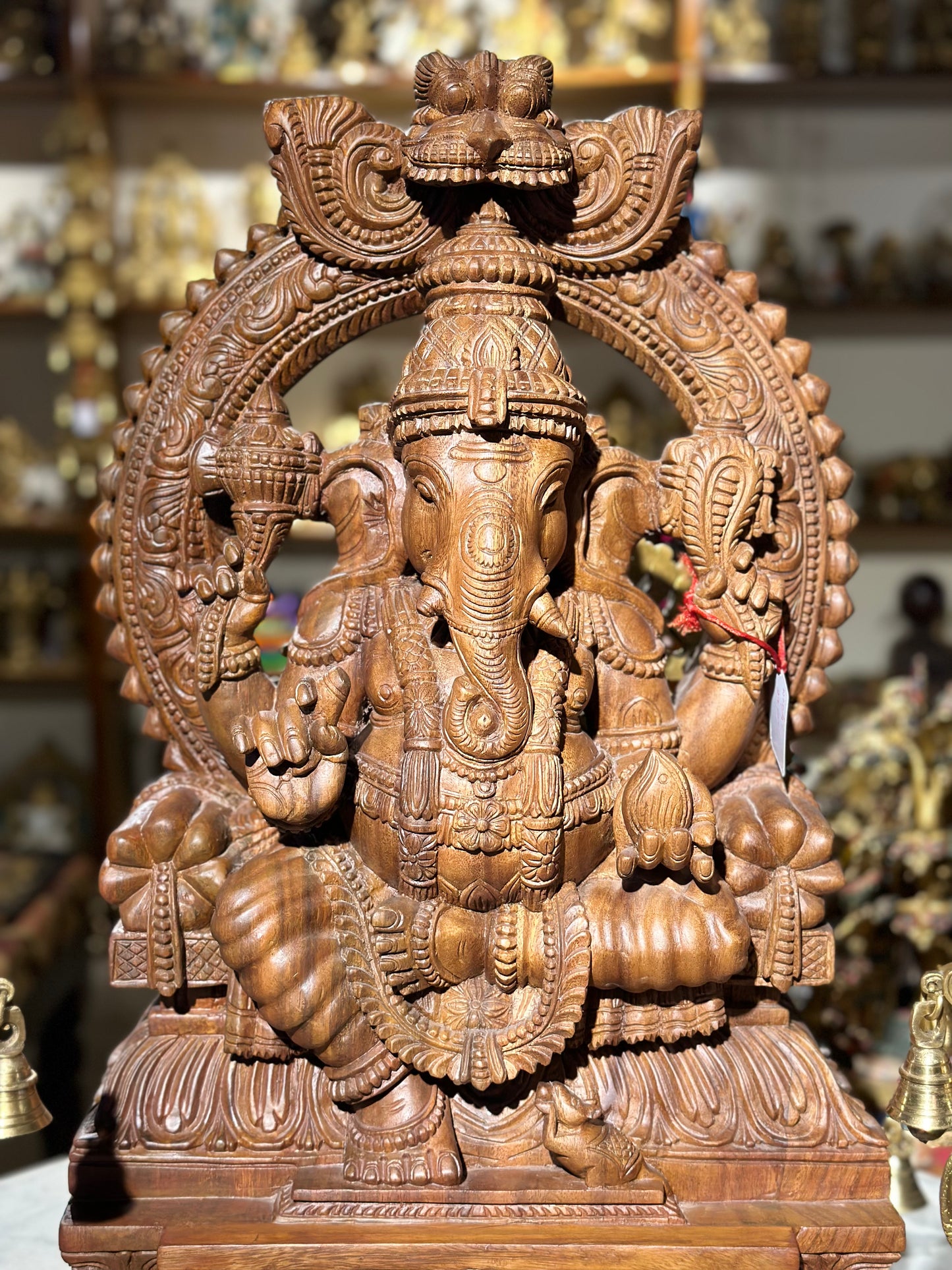 Wooden Ganesha (Rajaganapathy) Handcarved 26"