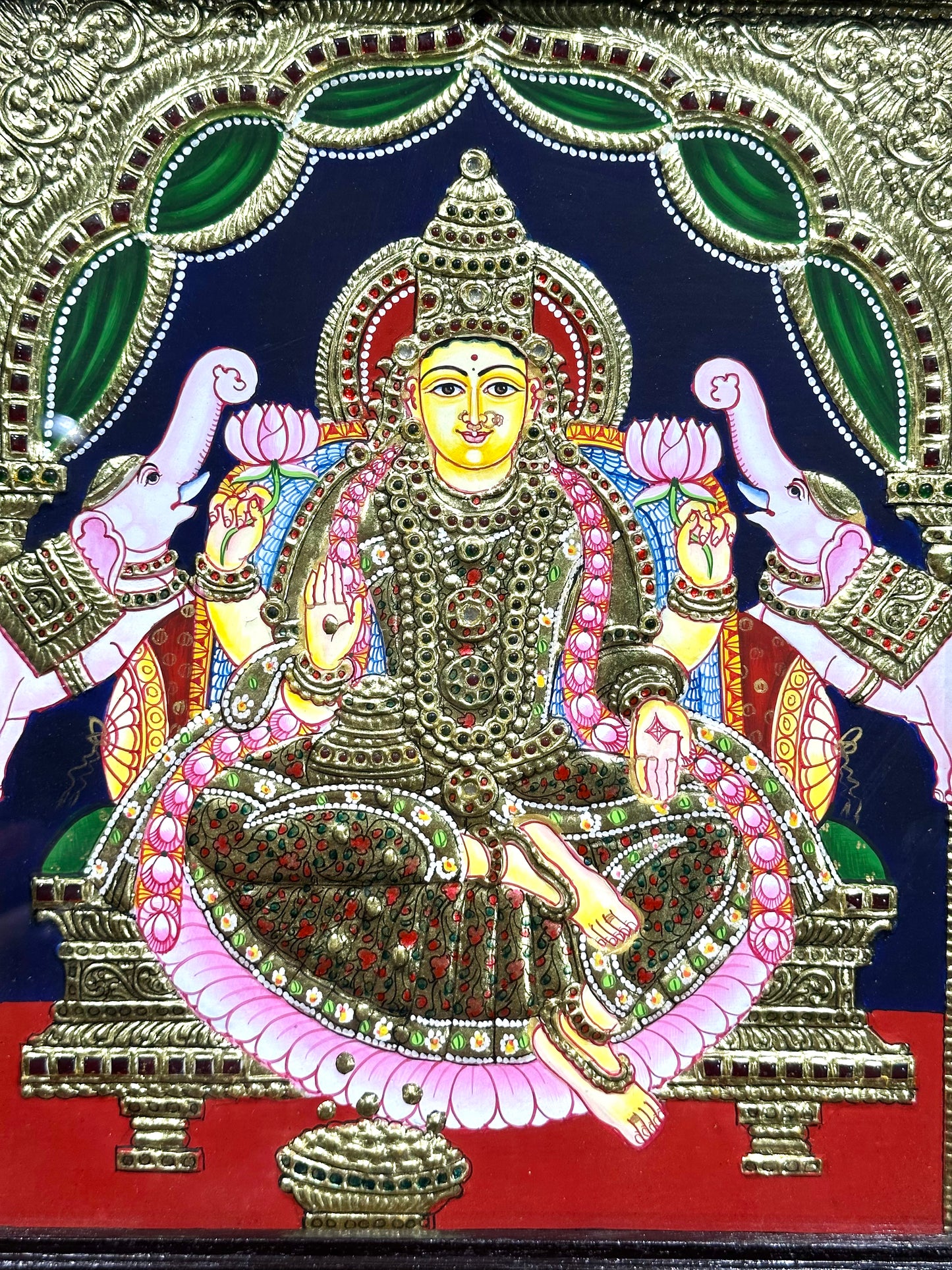Lakshmi Devi Tanjore 13”x15”