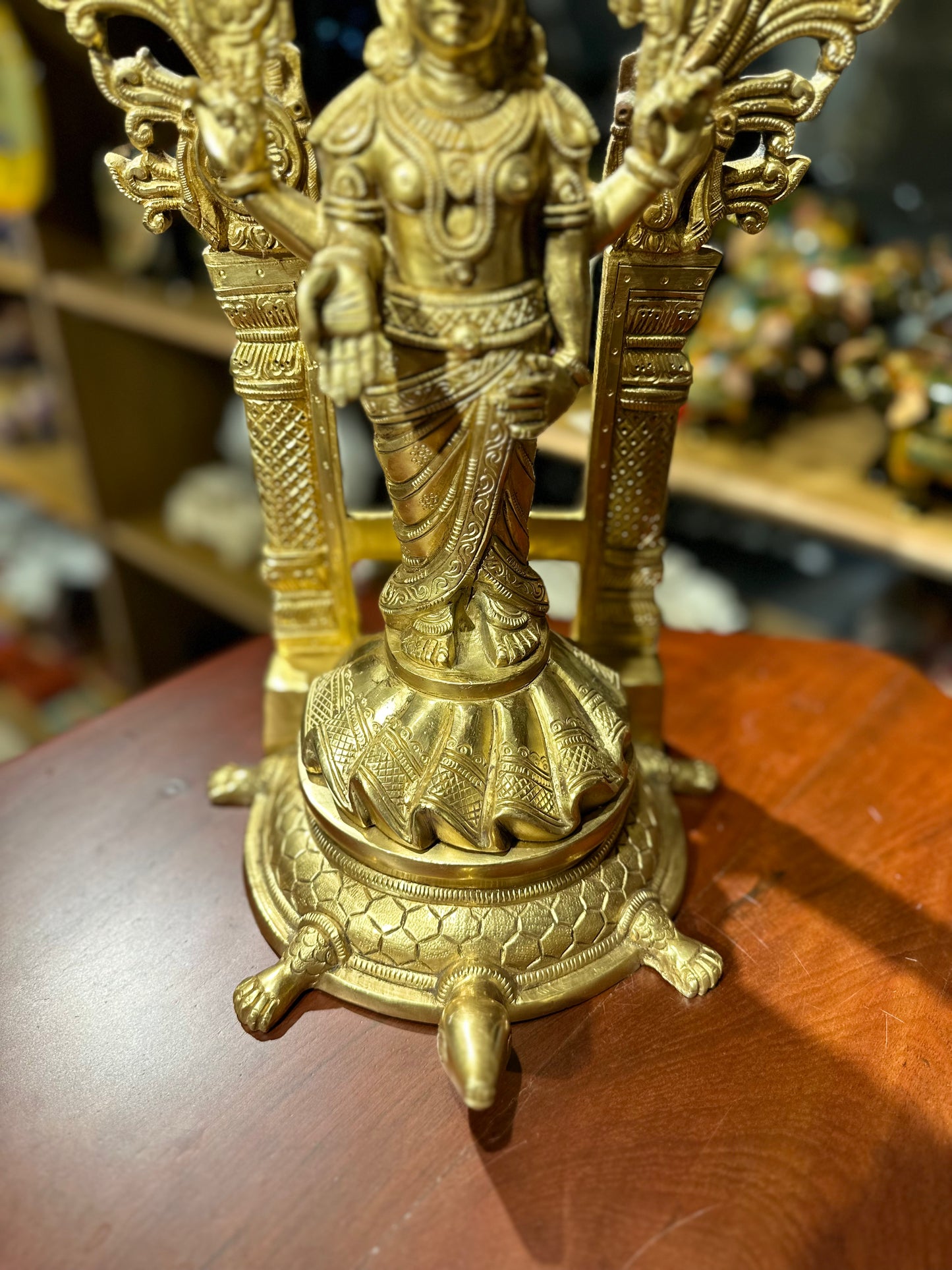 17” Standing Tirupati Balaji Brass Statue on Tortoise