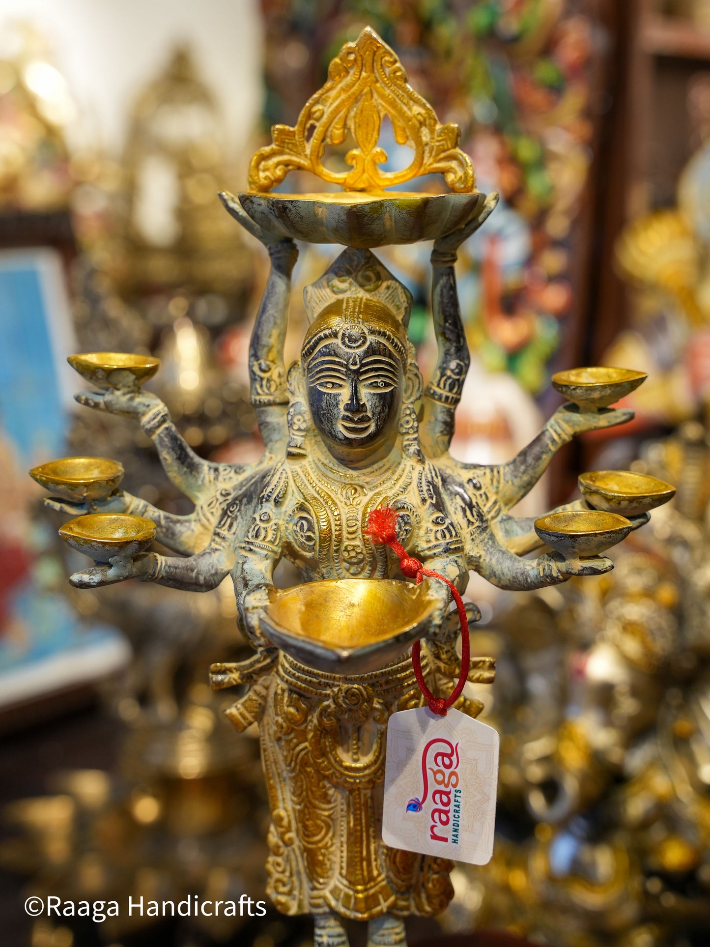 Deep Lakshmi Multi Hand Grey/Gold