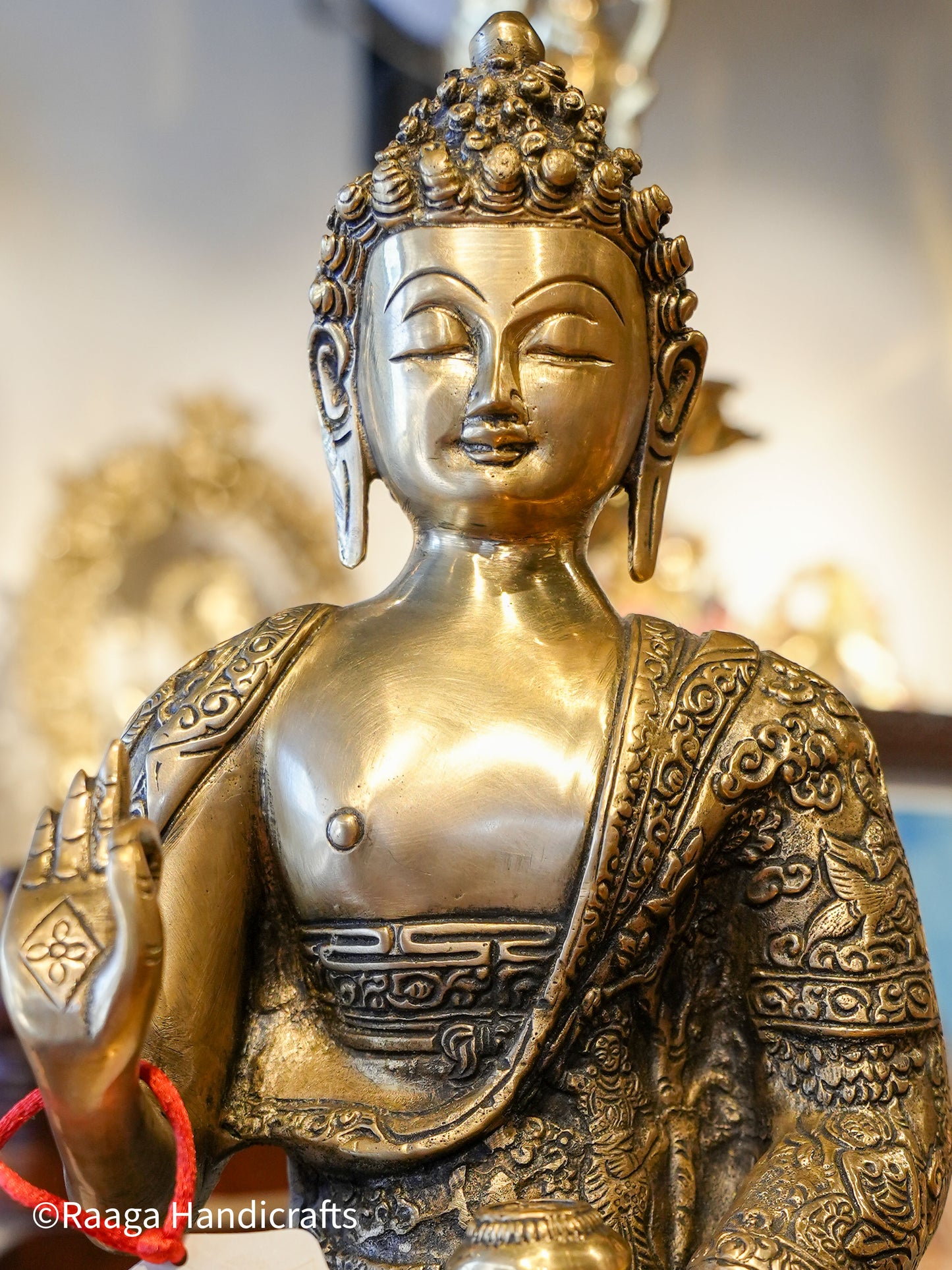 Brass Buddha Antique Finish 12.5"