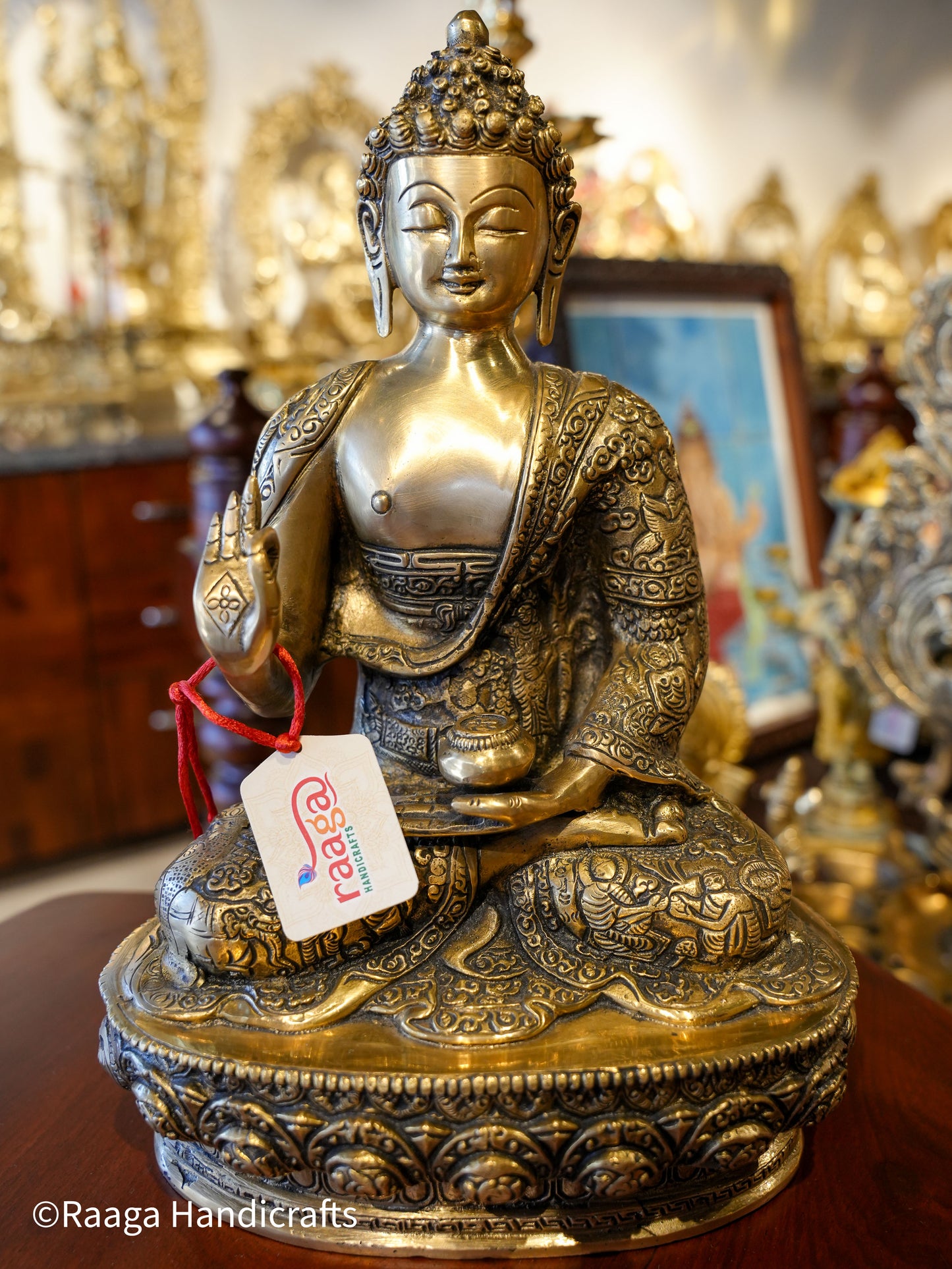 Brass Buddha Antique Finish 12.5"
