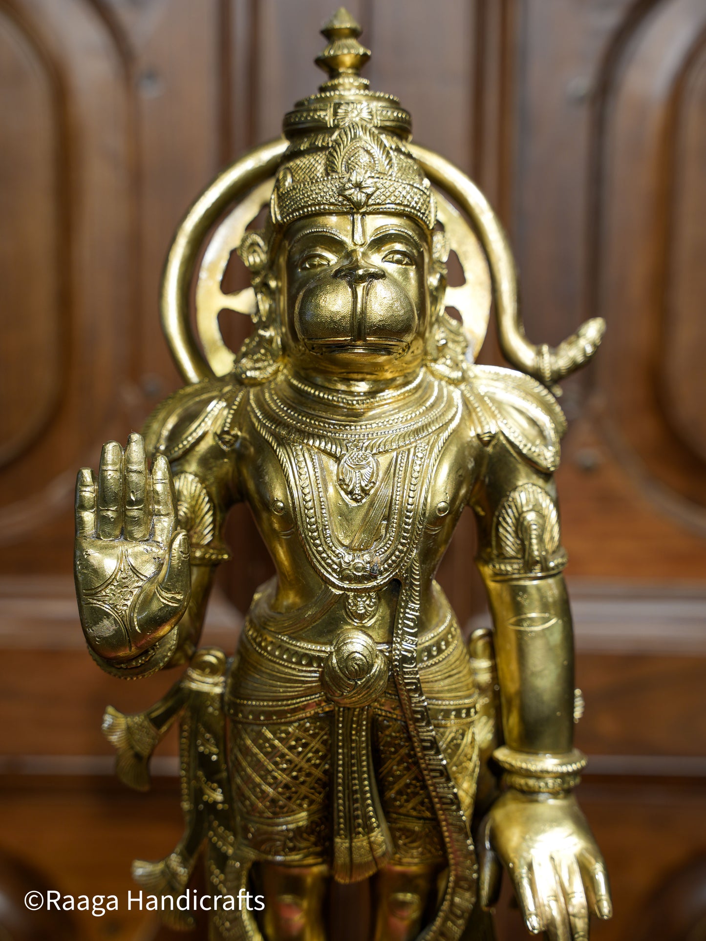 Bronze Fine Carved Lord Hanuman 21"