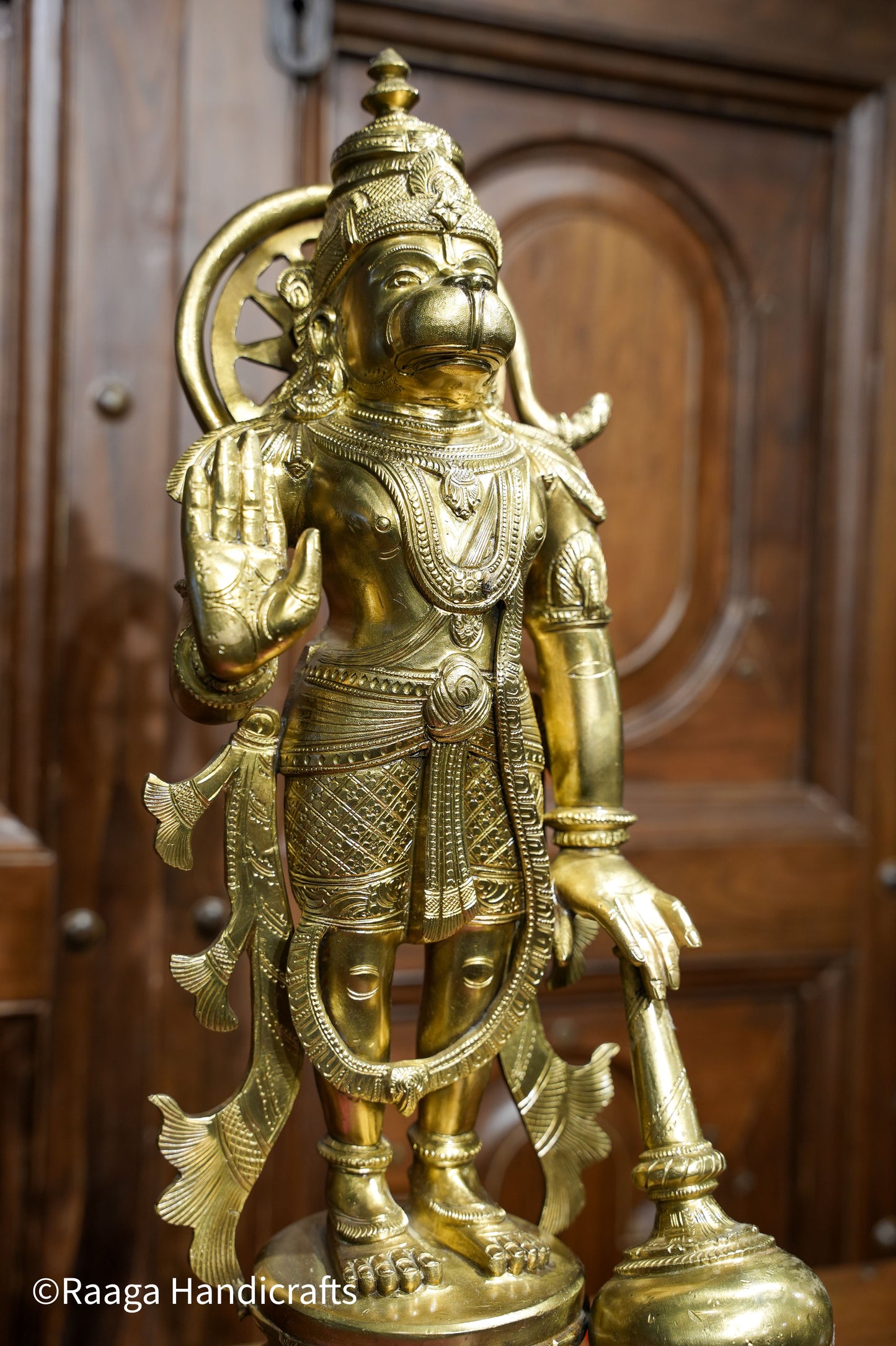 Bronze Fine Carved Lord Hanuman 21"