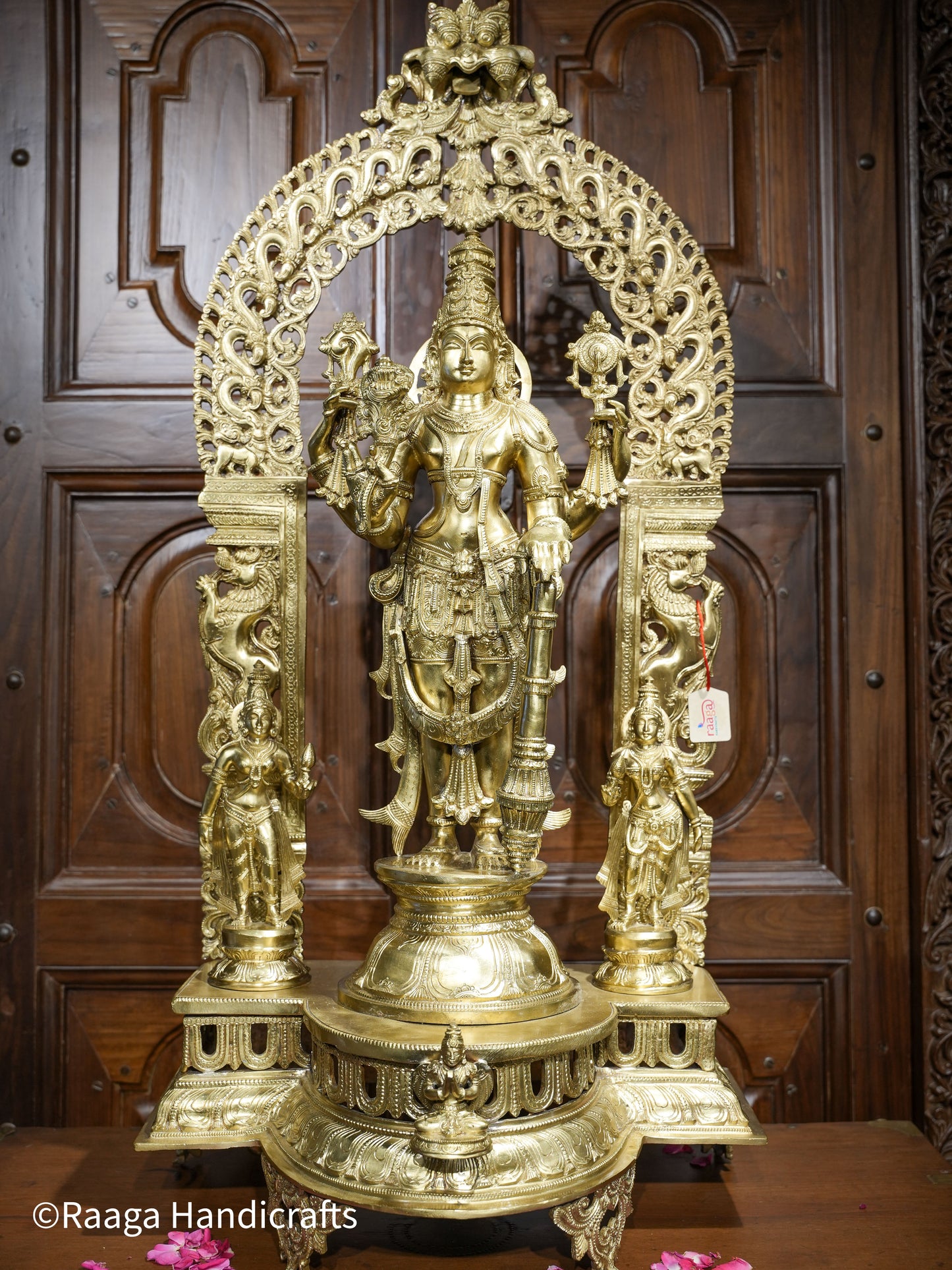 Bronze Fine Carved Lord Vishnu 43"
