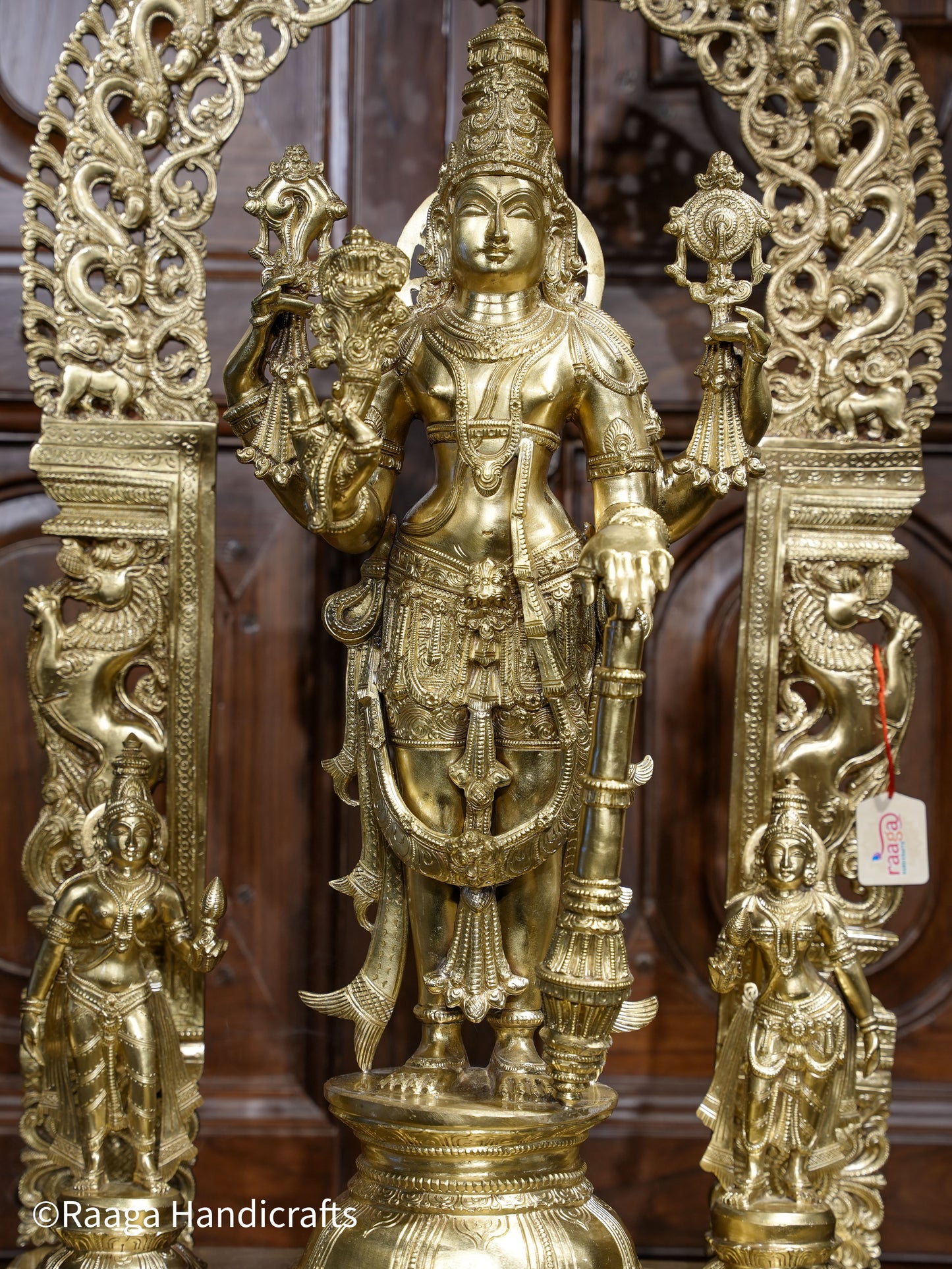 Bronze Fine Carved Lord Vishnu 43"