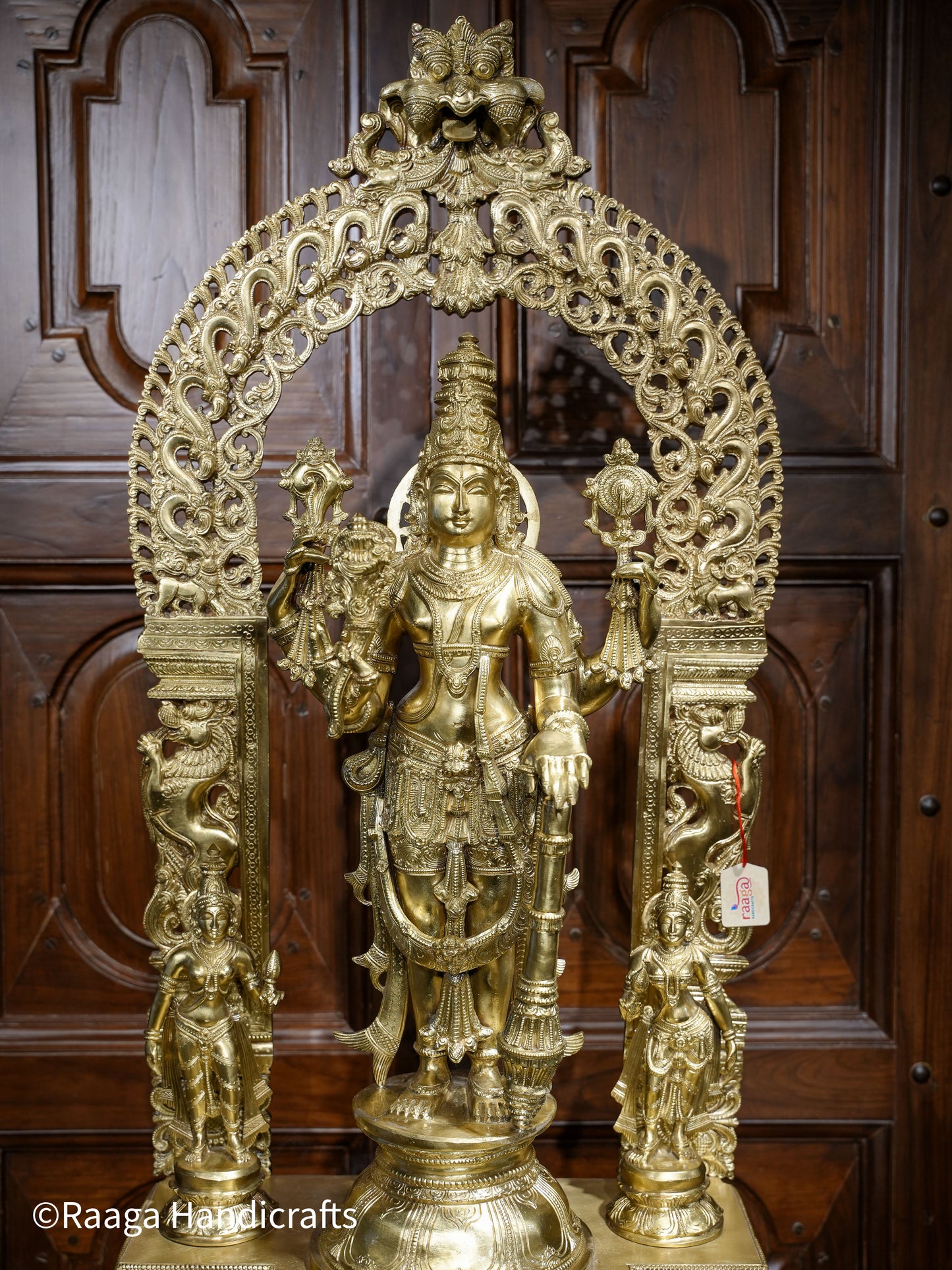 Bronze Fine Carved Lord Vishnu 43"
