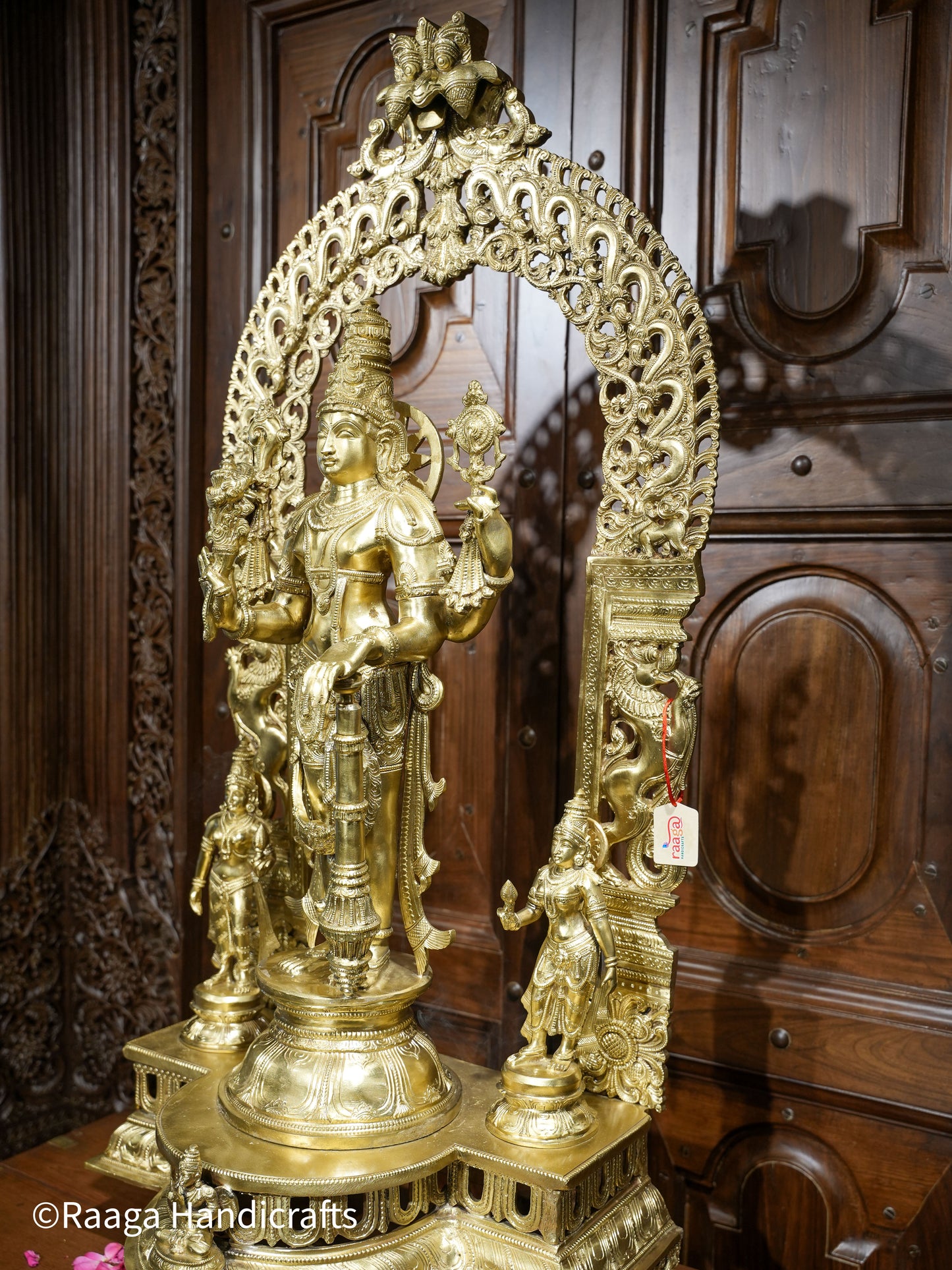 Bronze Fine Carved Lord Vishnu 43"