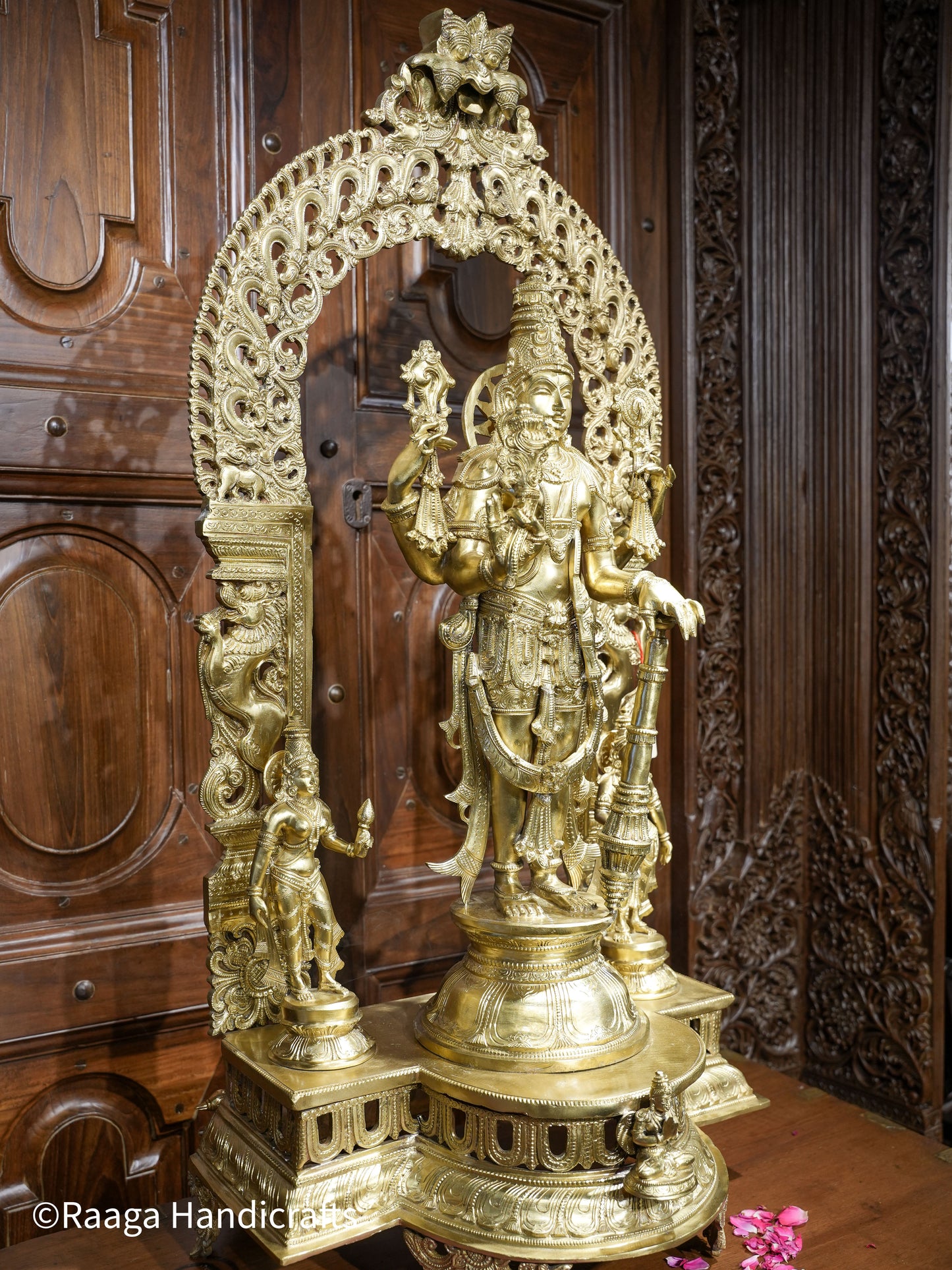 Bronze Fine Carved Lord Vishnu 43"