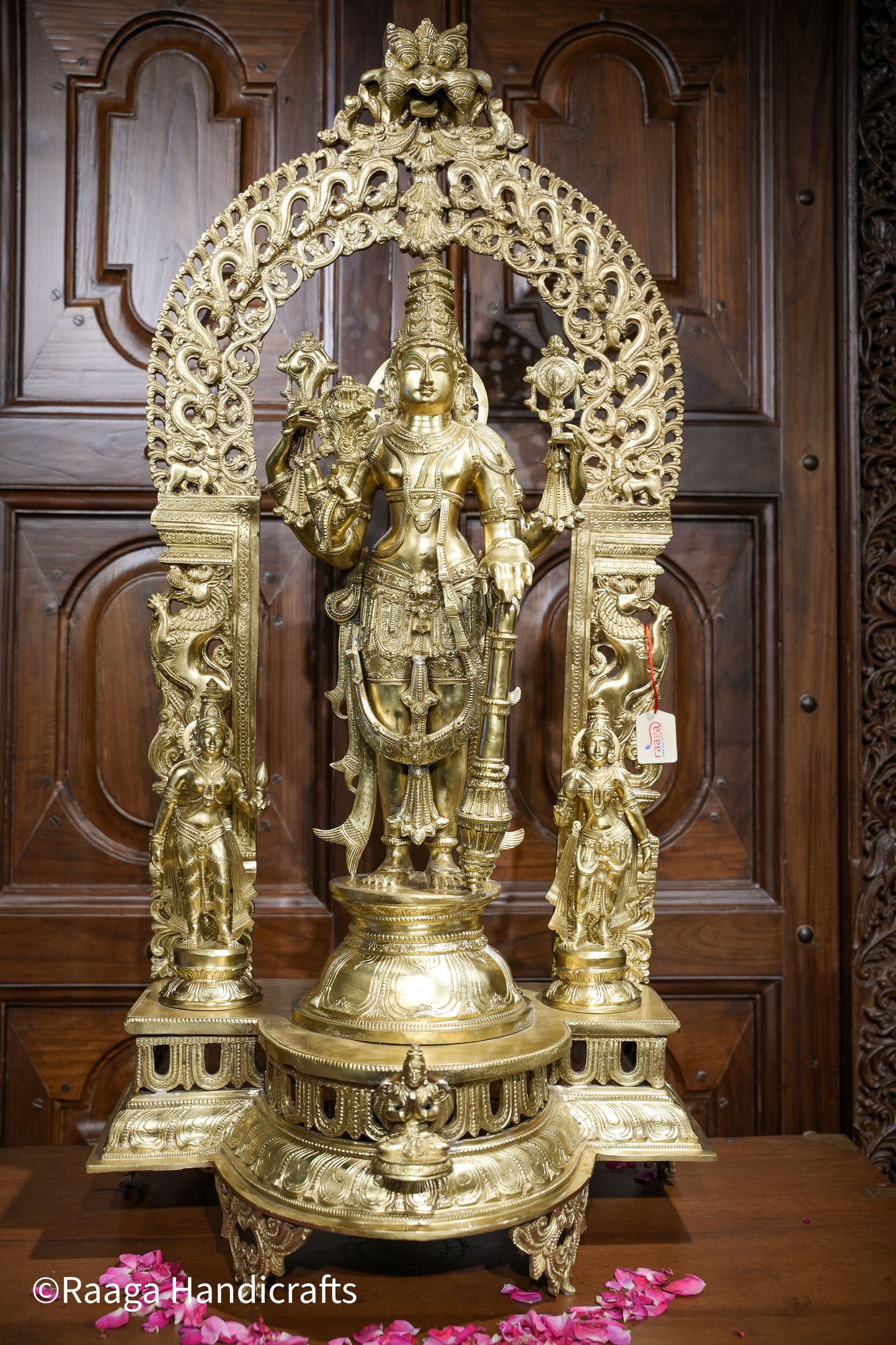 Bronze Fine Carved Lord Vishnu 43"