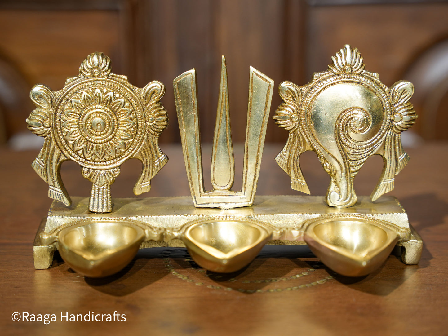 Brass Balaji Shank Chakra Lamp