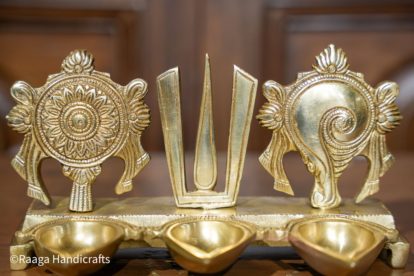 Brass Balaji Shank Chakra Lamp