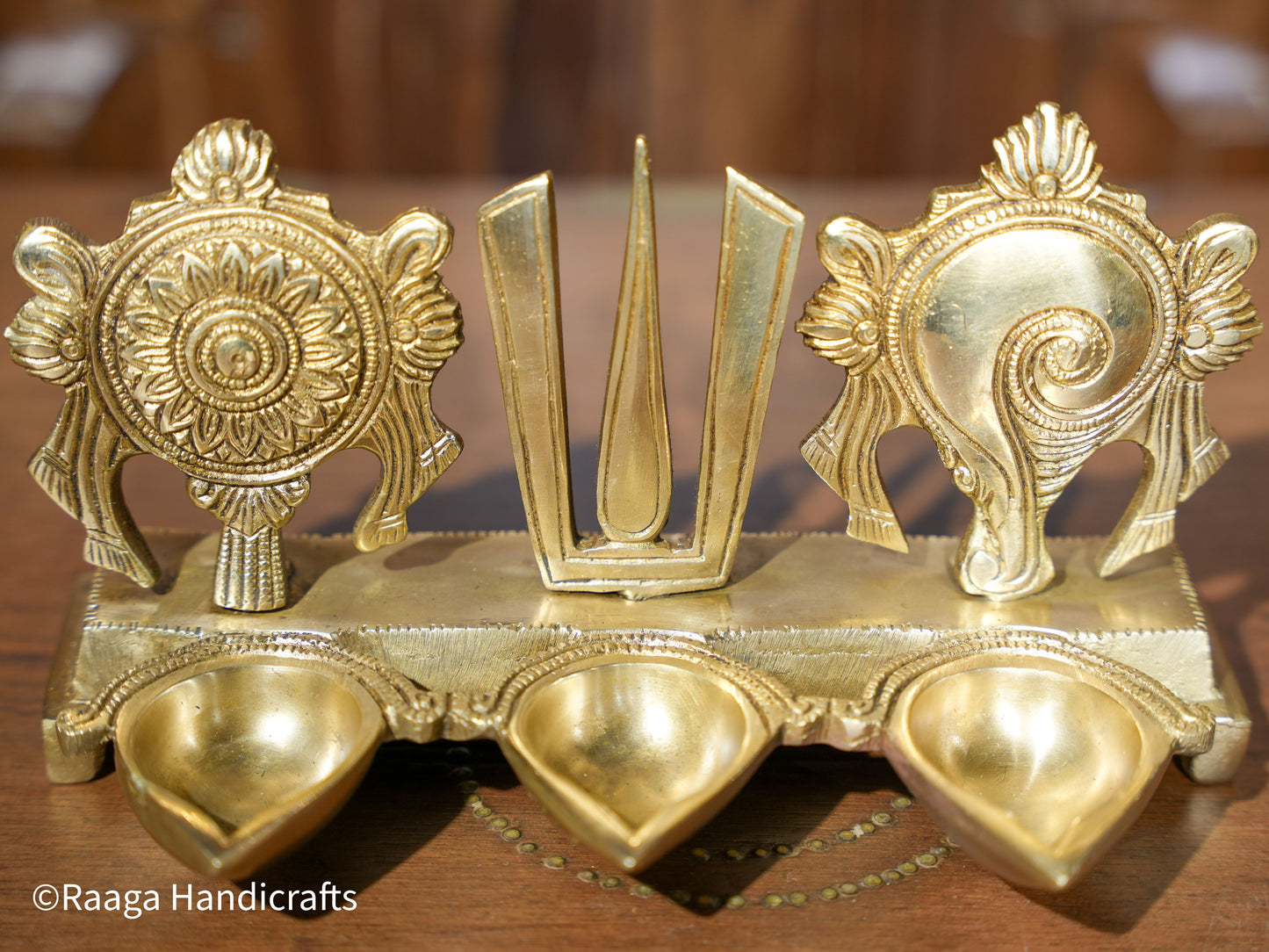Brass Balaji Shank Chakra Lamp