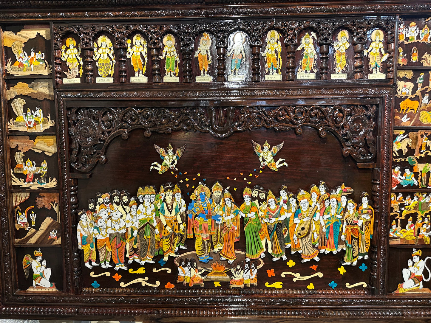 Srinivasa Kalyanam 6x4 ft Rosewood Panel