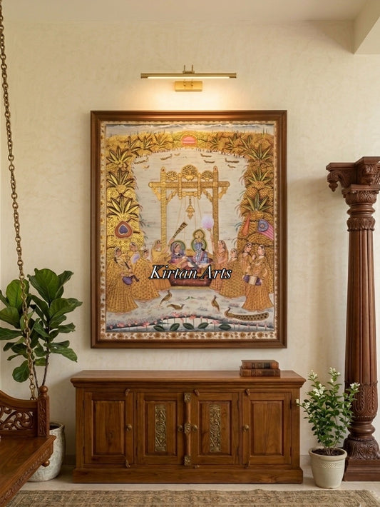 Radhakrishna Hindola Utsav Pichwai Painting | 4x3 ft