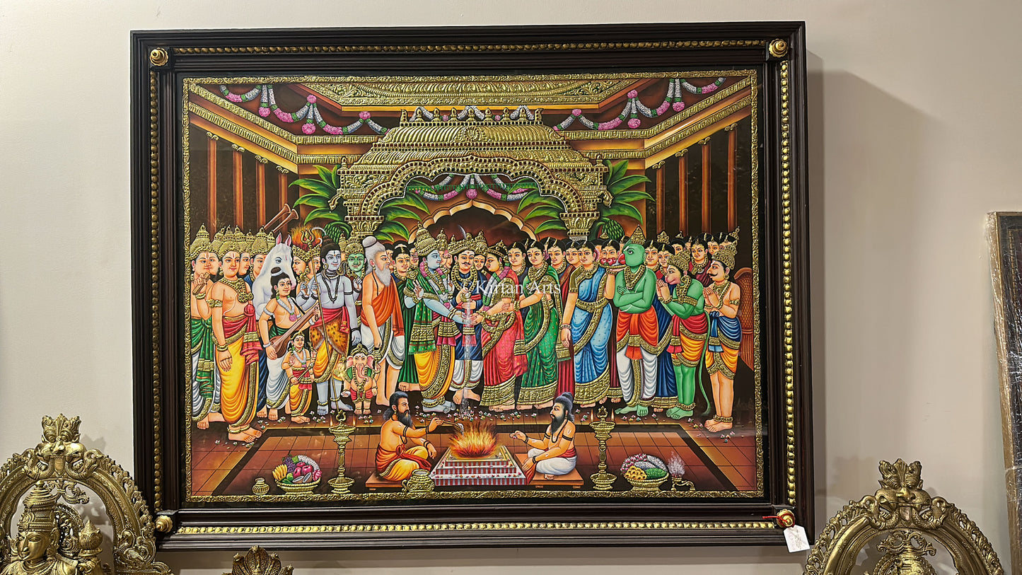 Srinivasa Kalyanam Tanjore Painting | 22k Gold | 4x3 ft