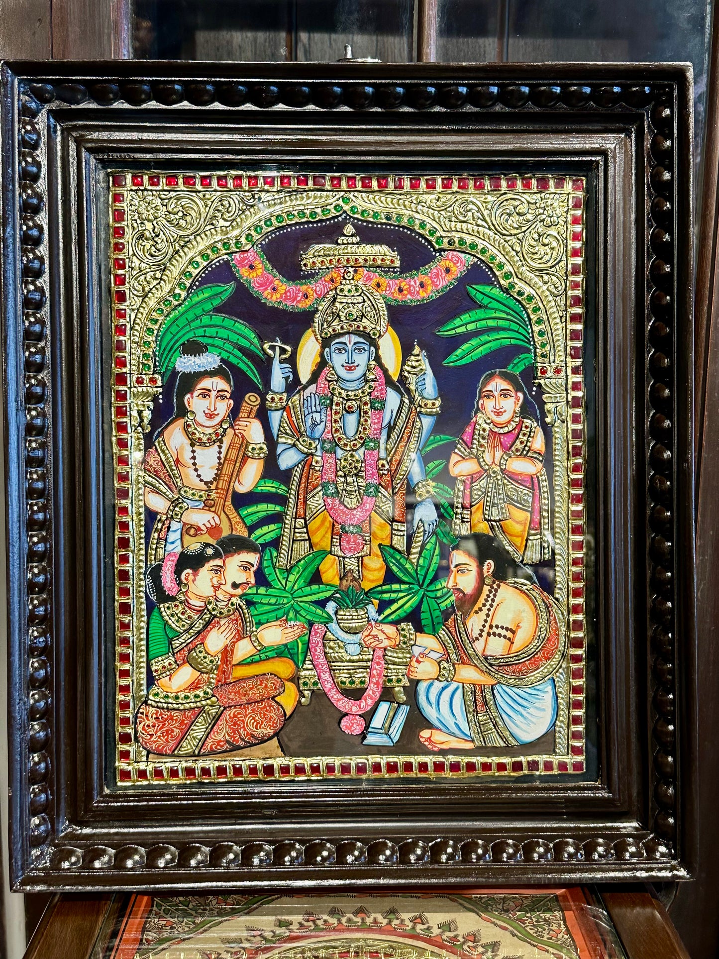 Satyanarayana Swamy Tanjore 15x18