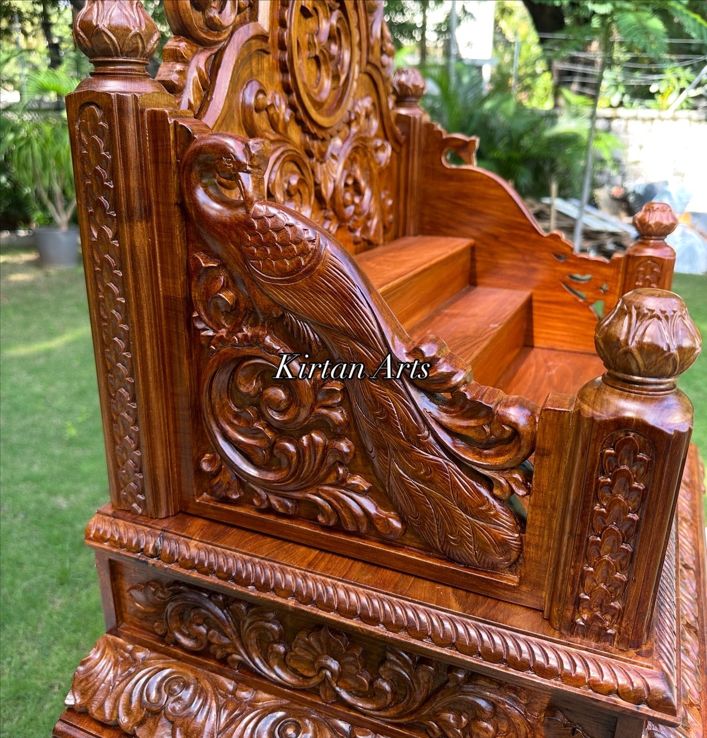 Teakwood Mandasana | Handcarved | Pedestal | 36"