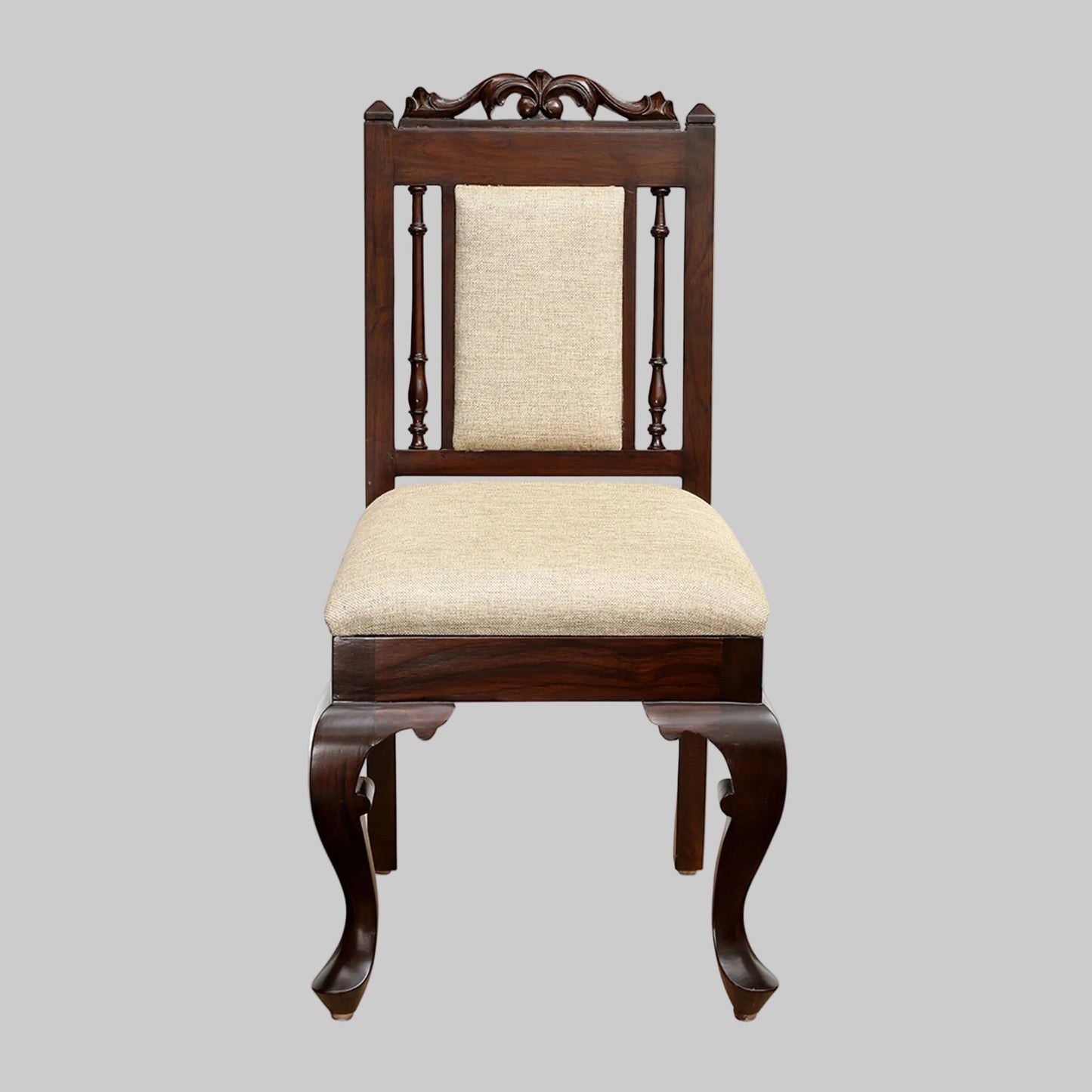 Teakwood 4 Seater Dining Set | Walnut Finish | 42x42x30 Inches | Artwork | Aurum