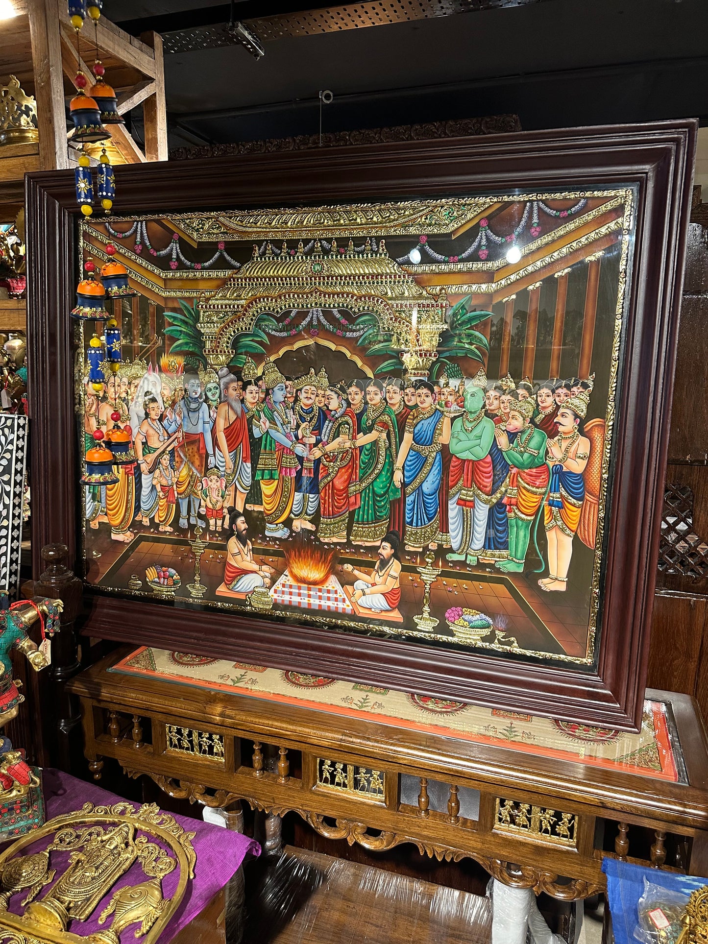 Srinivasa Kalyanam Tanjore Painting 4.5x3.5 ft