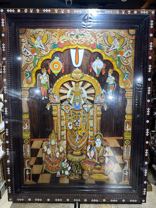 Lord Venkateswara Rosewood Panel Embossed 50"