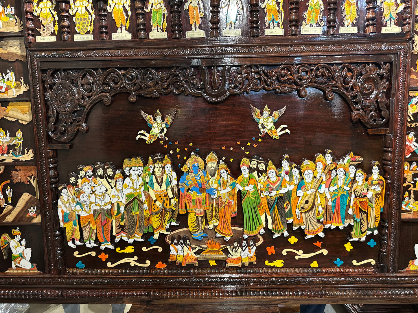 Srinivasa Kalyanam 6x4 ft Rosewood Panel