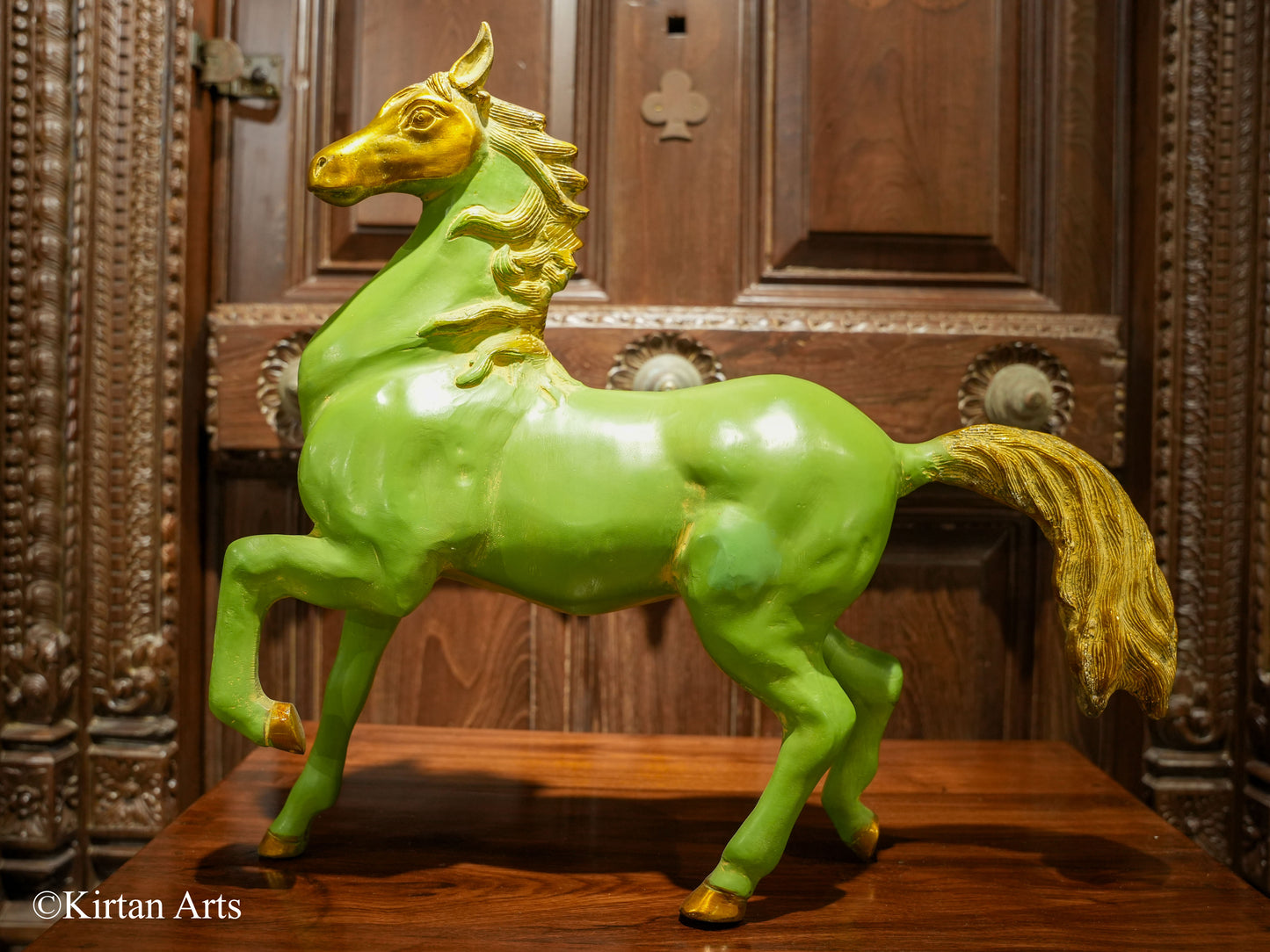 Brass Horse Green Gold 19"