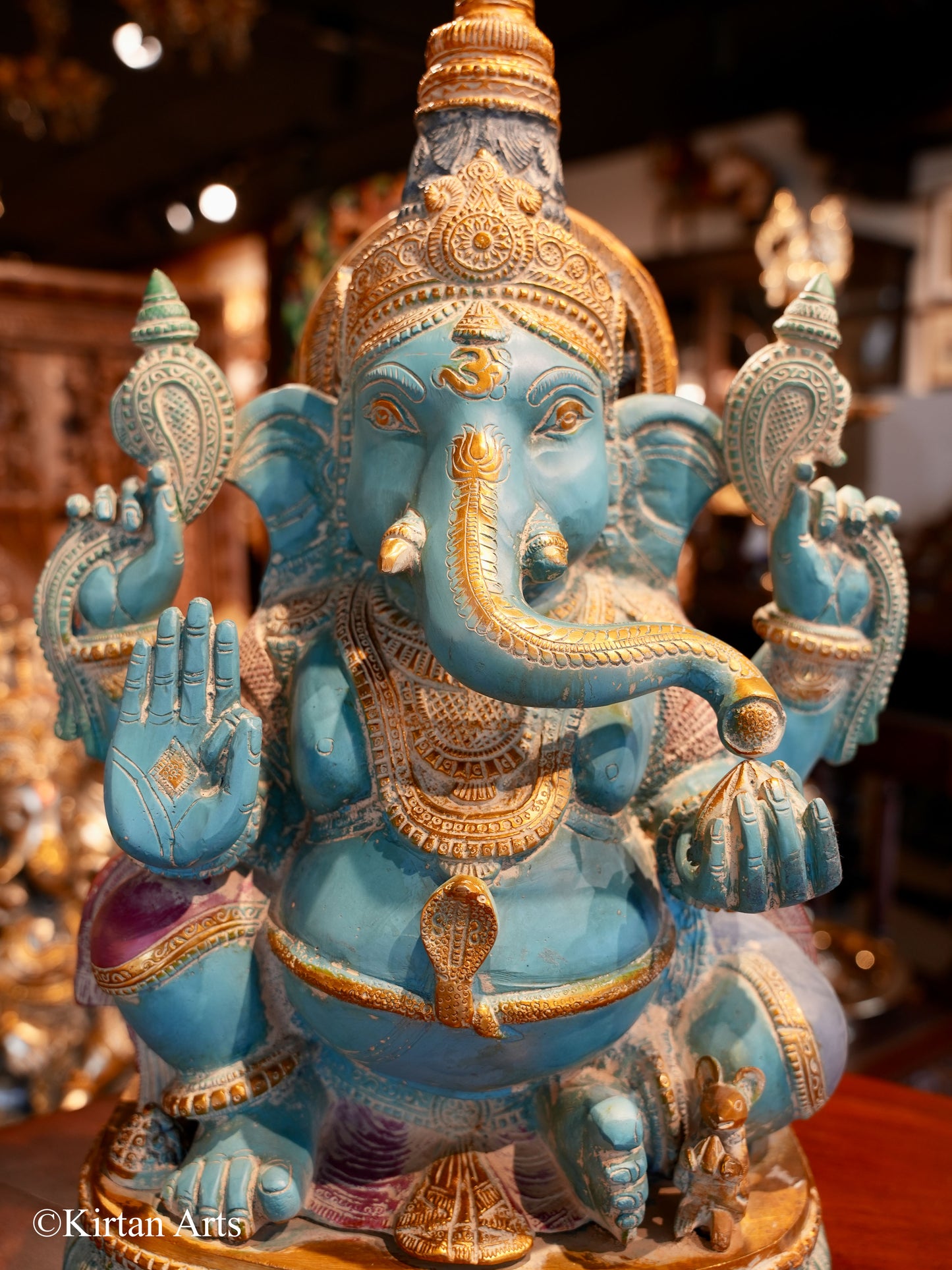 Brass Ganesha in Blue Gold