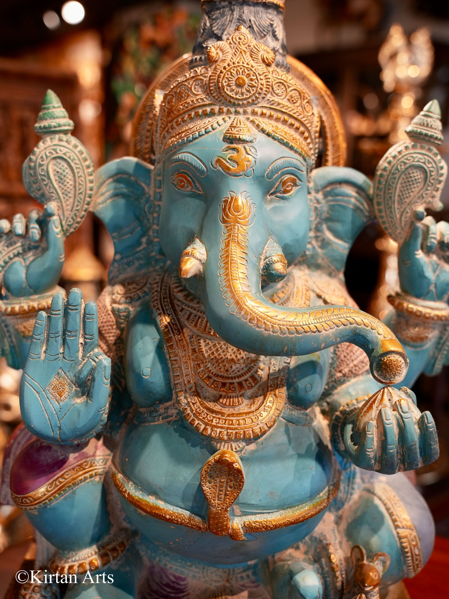 Brass Ganesha in Blue Gold