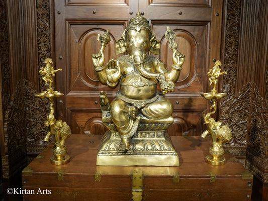 Brass Lord Ganesha Idol 26"
