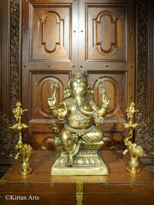 Brass Lord Ganesha Idol 26"