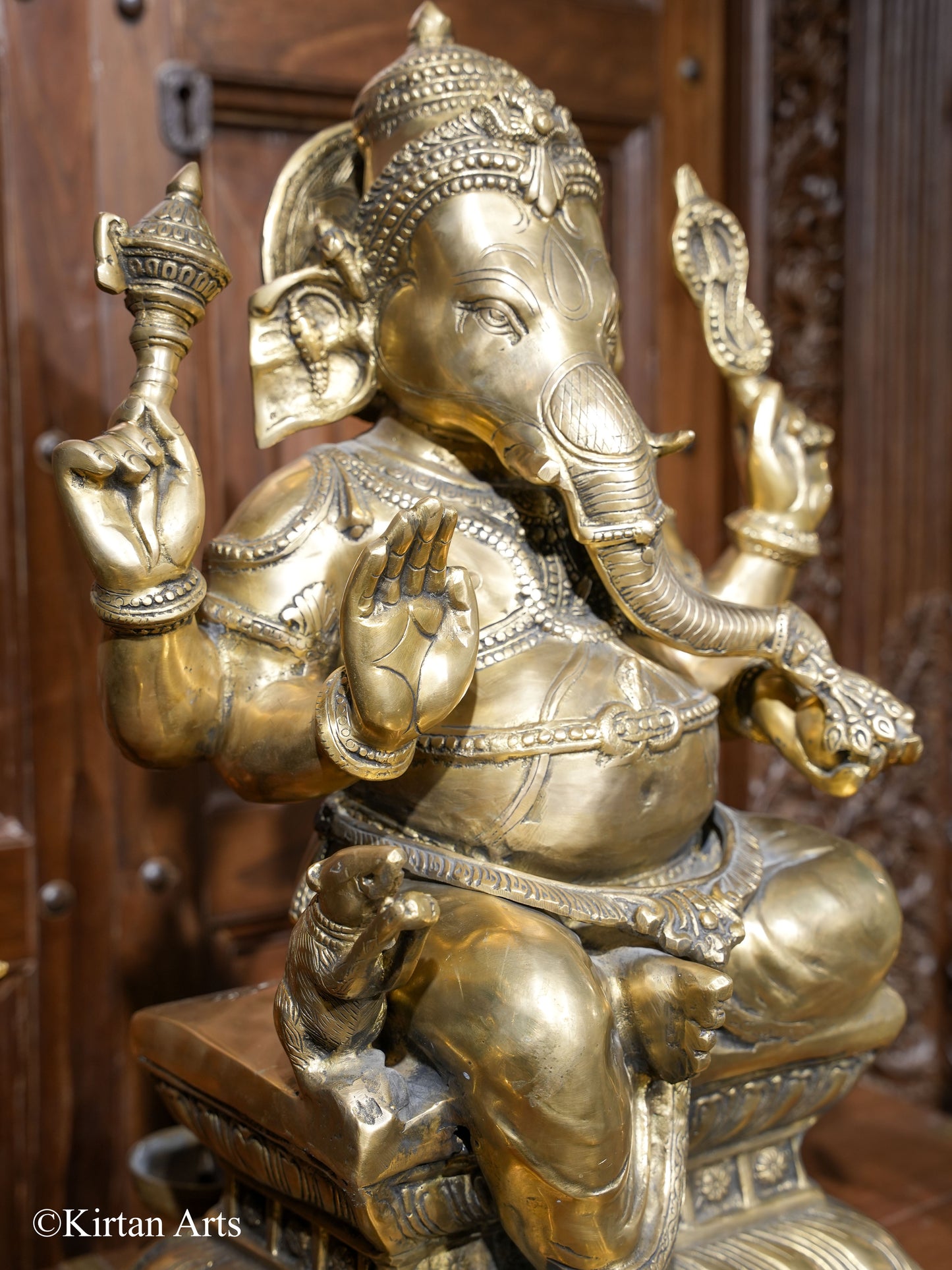 Lord Ganesha Brass Idol 26"