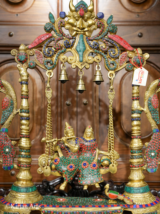 RadhaKrishna Jhula Stonework 25"