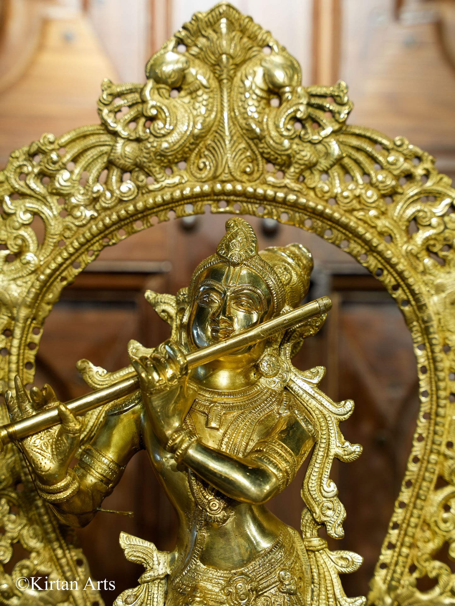 Brass Lord Krishna with Prabhavali 29"