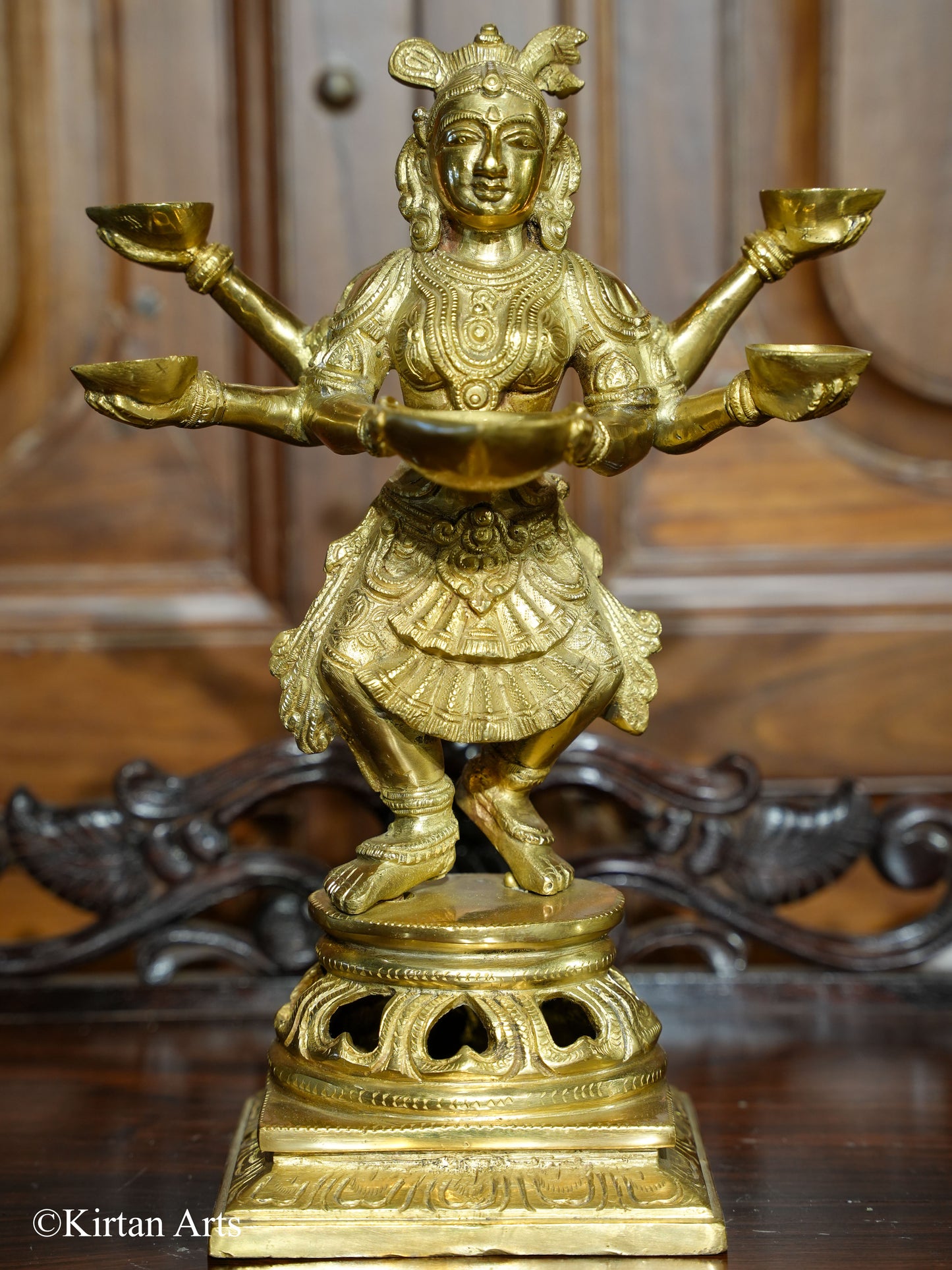 Brass Dancing Deep Lakshmi 5 Deepak 14"